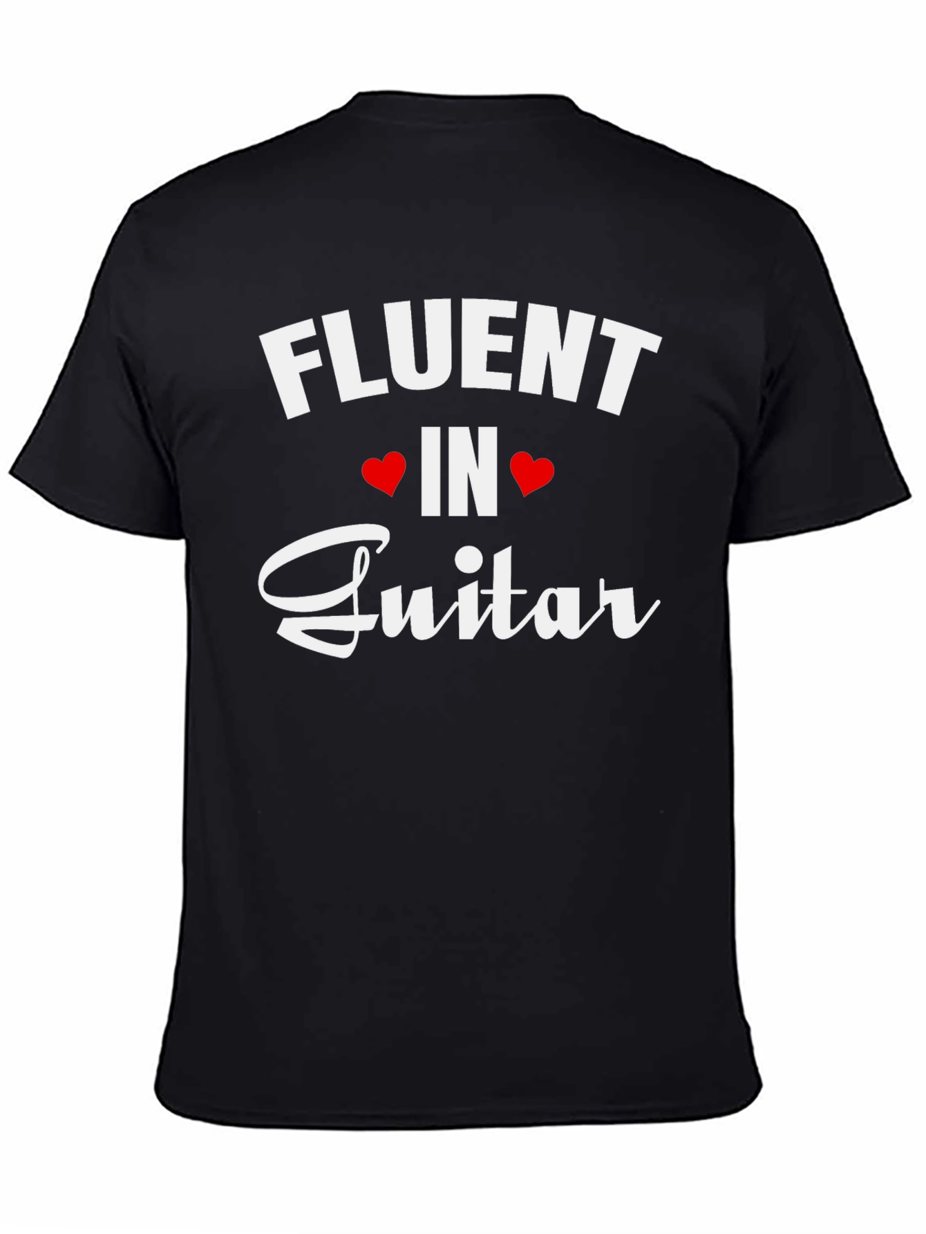 Black Fluent in Guitar T-Shirt - Music Lover Tee view 4