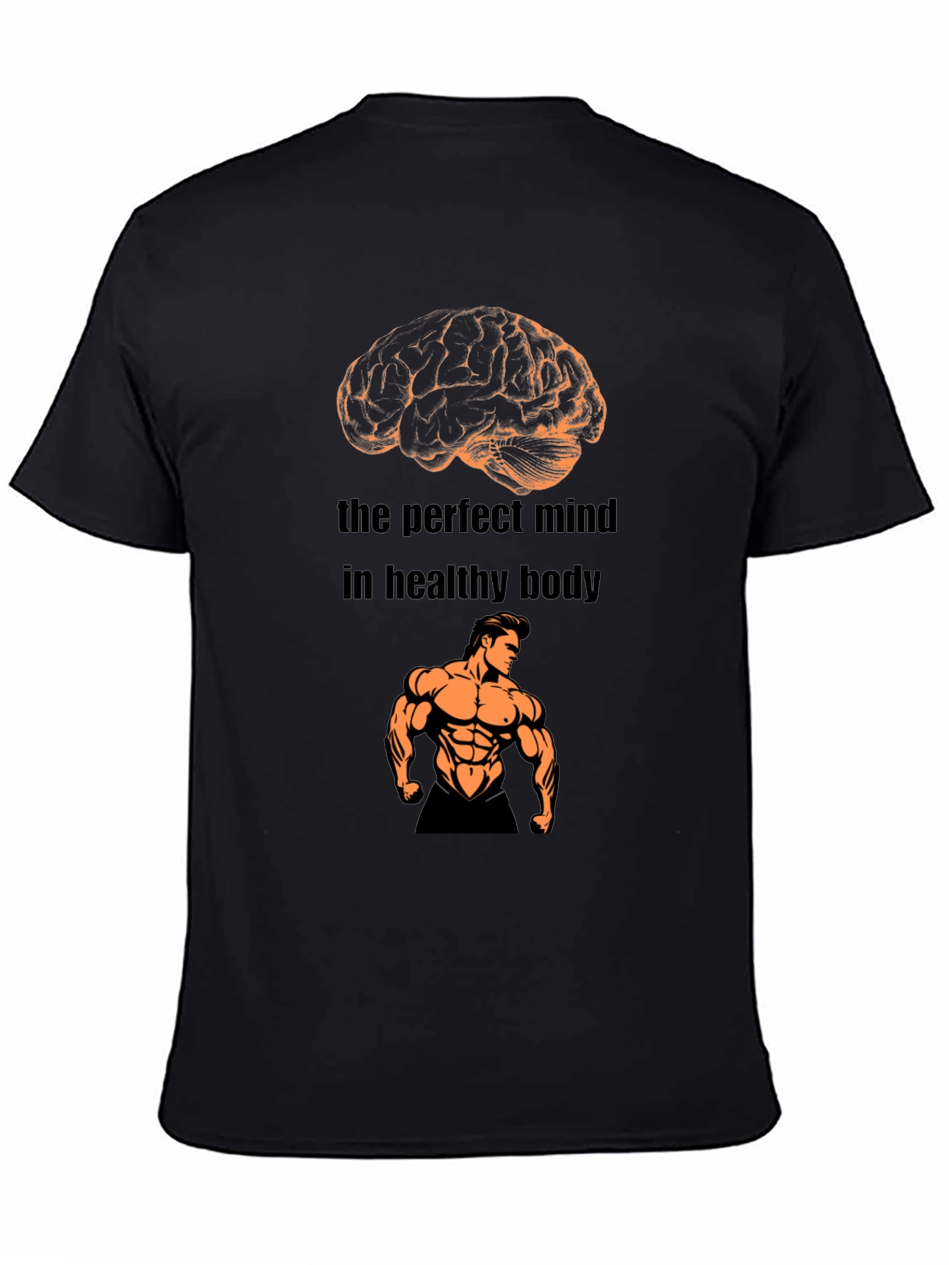 Black Mind & Body T-Shirt: The Perfect Mind in Healthy Body view 4