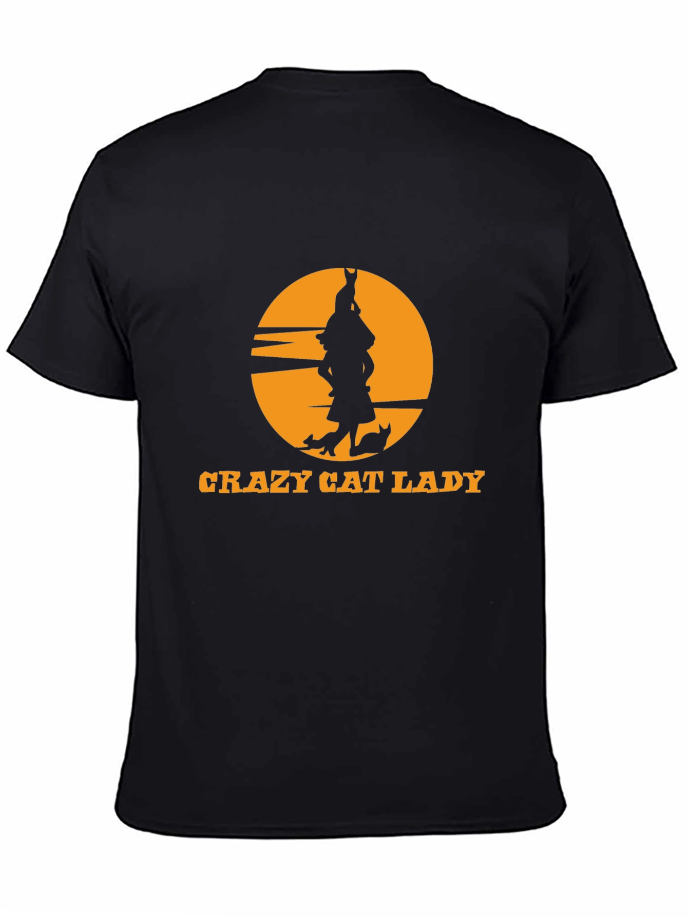 Black Crazy Cat Lady Black T-Shirt Novelty view 4