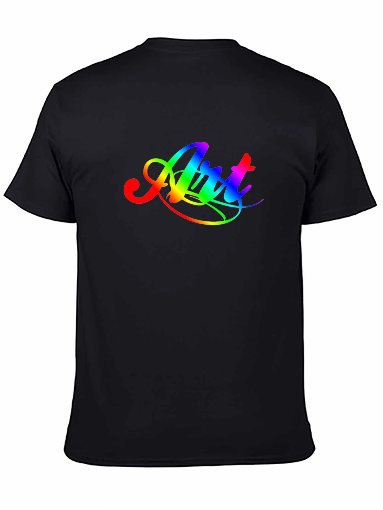 Black Rainbow Art Graphic Tee - Men's Black T-Shirt view 4