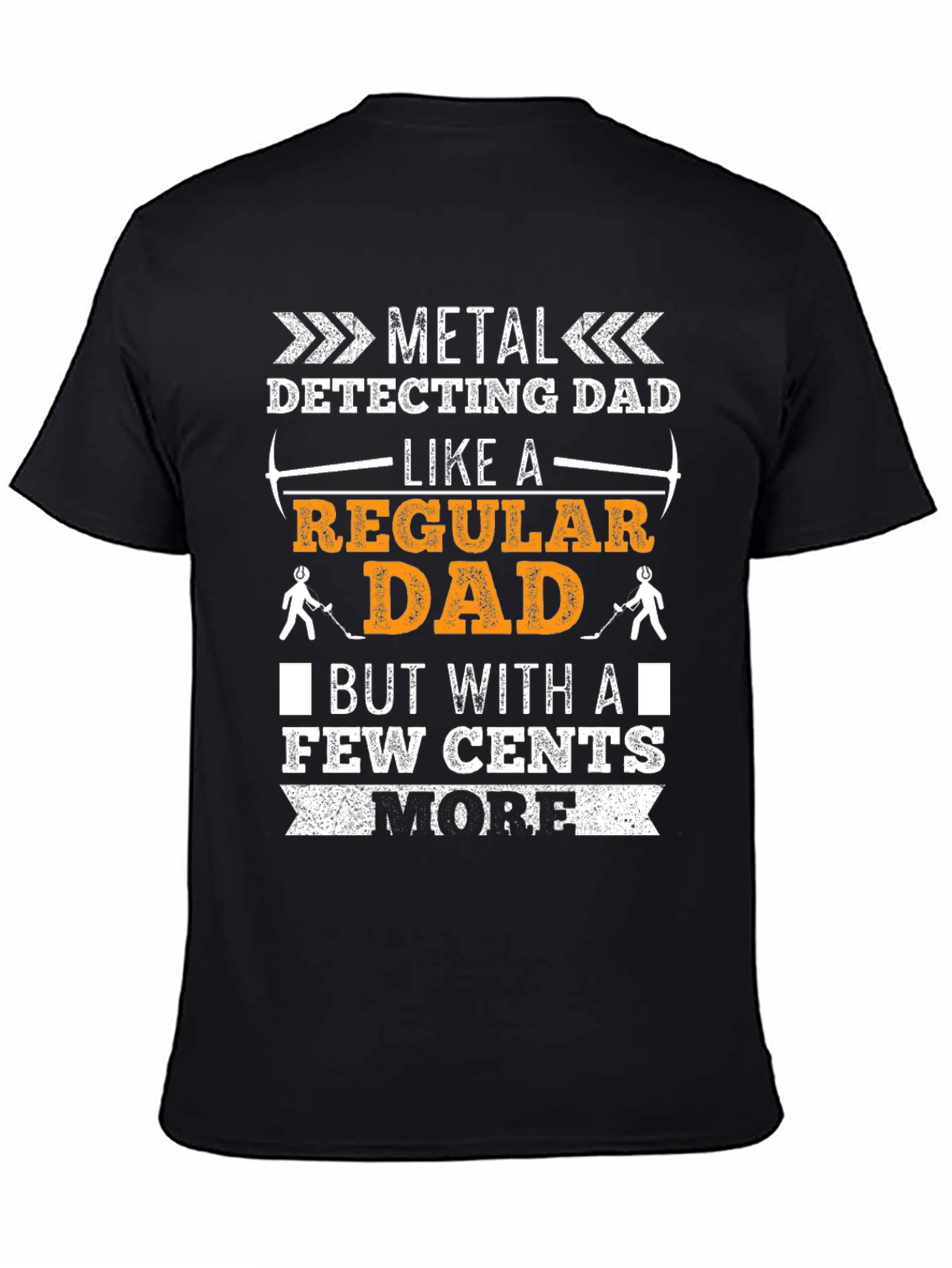 Black Metal Detecting Dad T-Shirt view 4