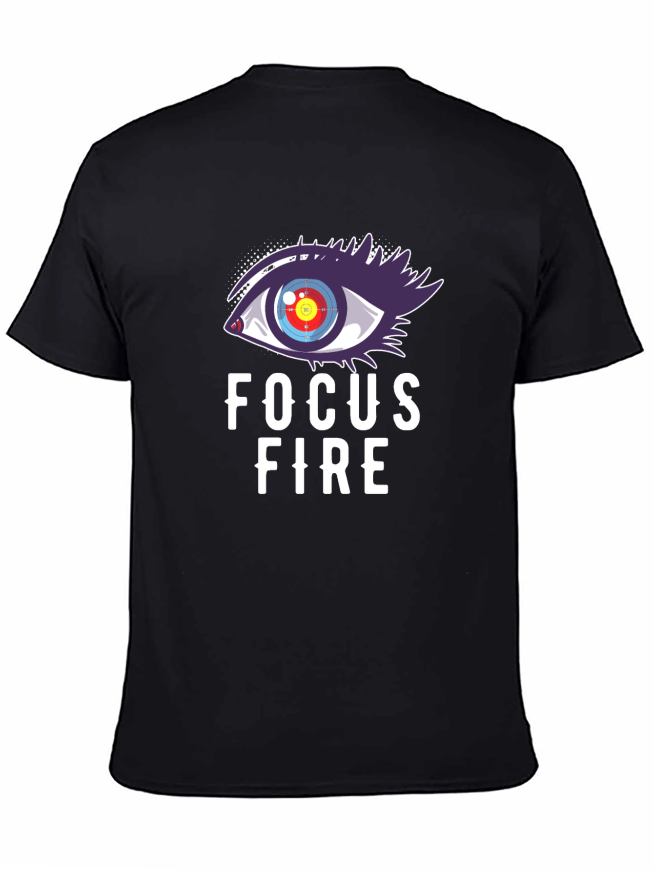 Black Focus Fire Graphic Tee - Eye Target T-Shirt view 4