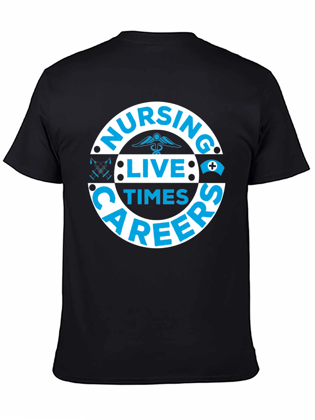 Black Nursing Live Times Career Tee - Black view 4