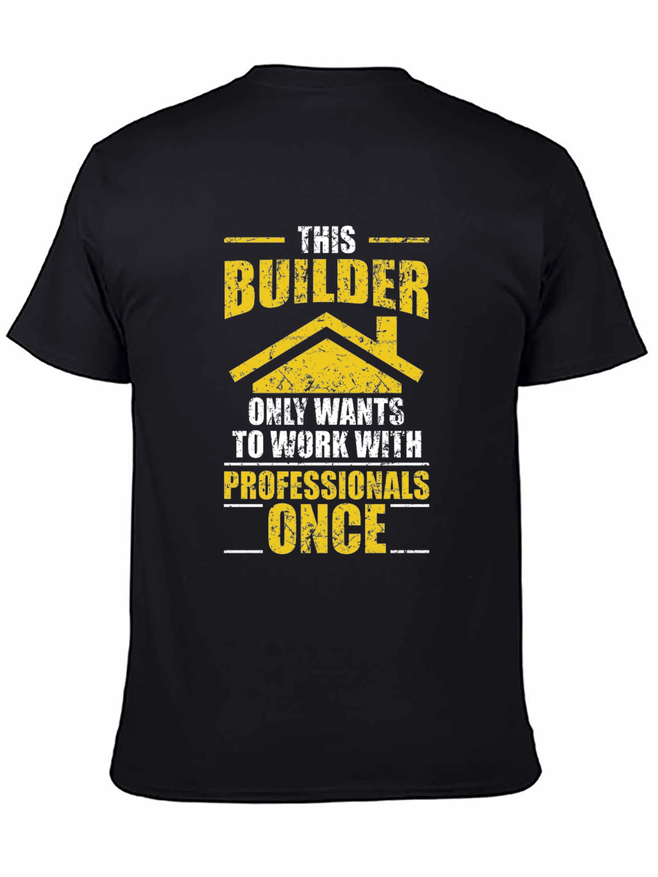Black Builder Graphic T-Shirt Funny Construction Tee view 4