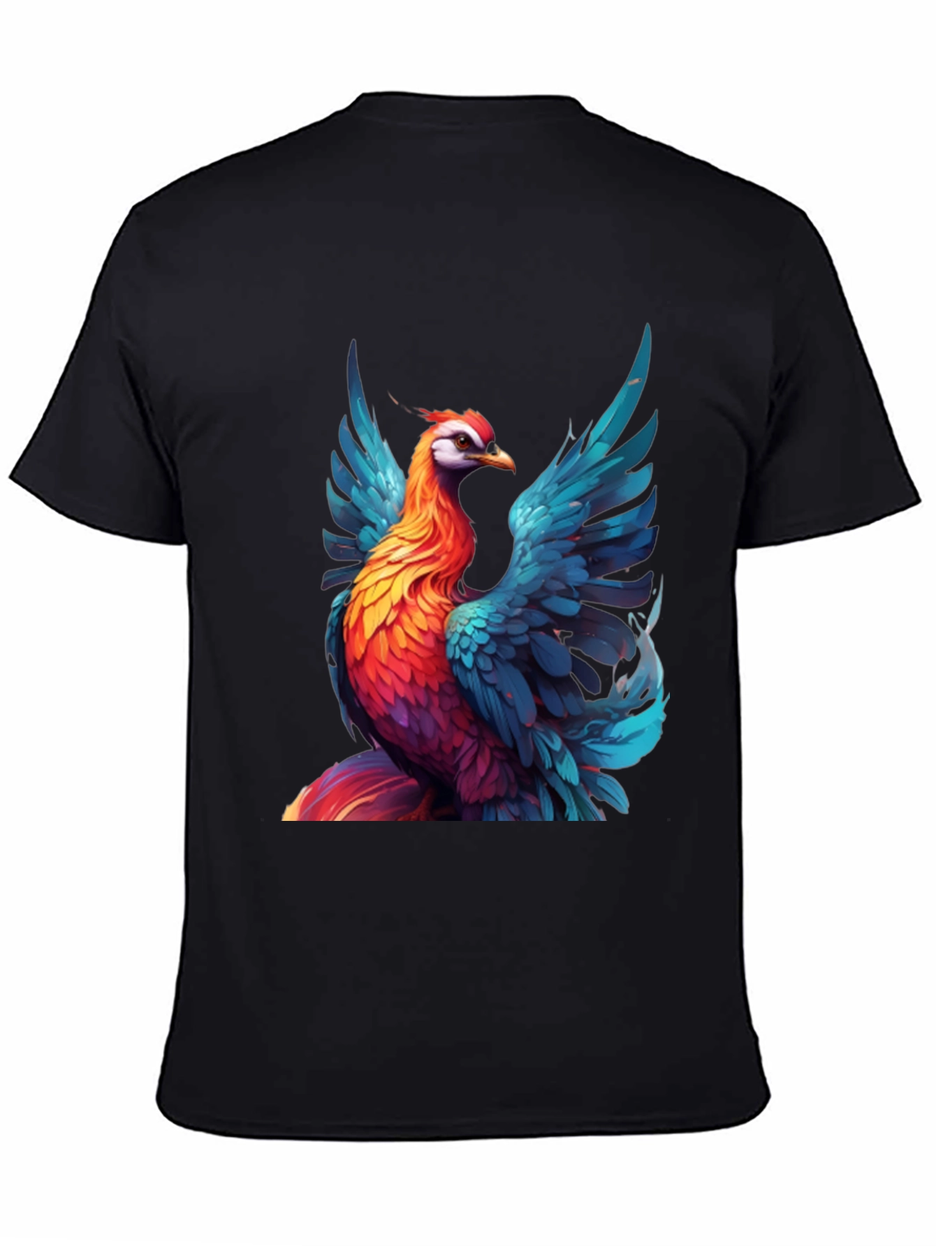 Black Vivid Phoenix Graphic T-Shirt - Bold Style view 4