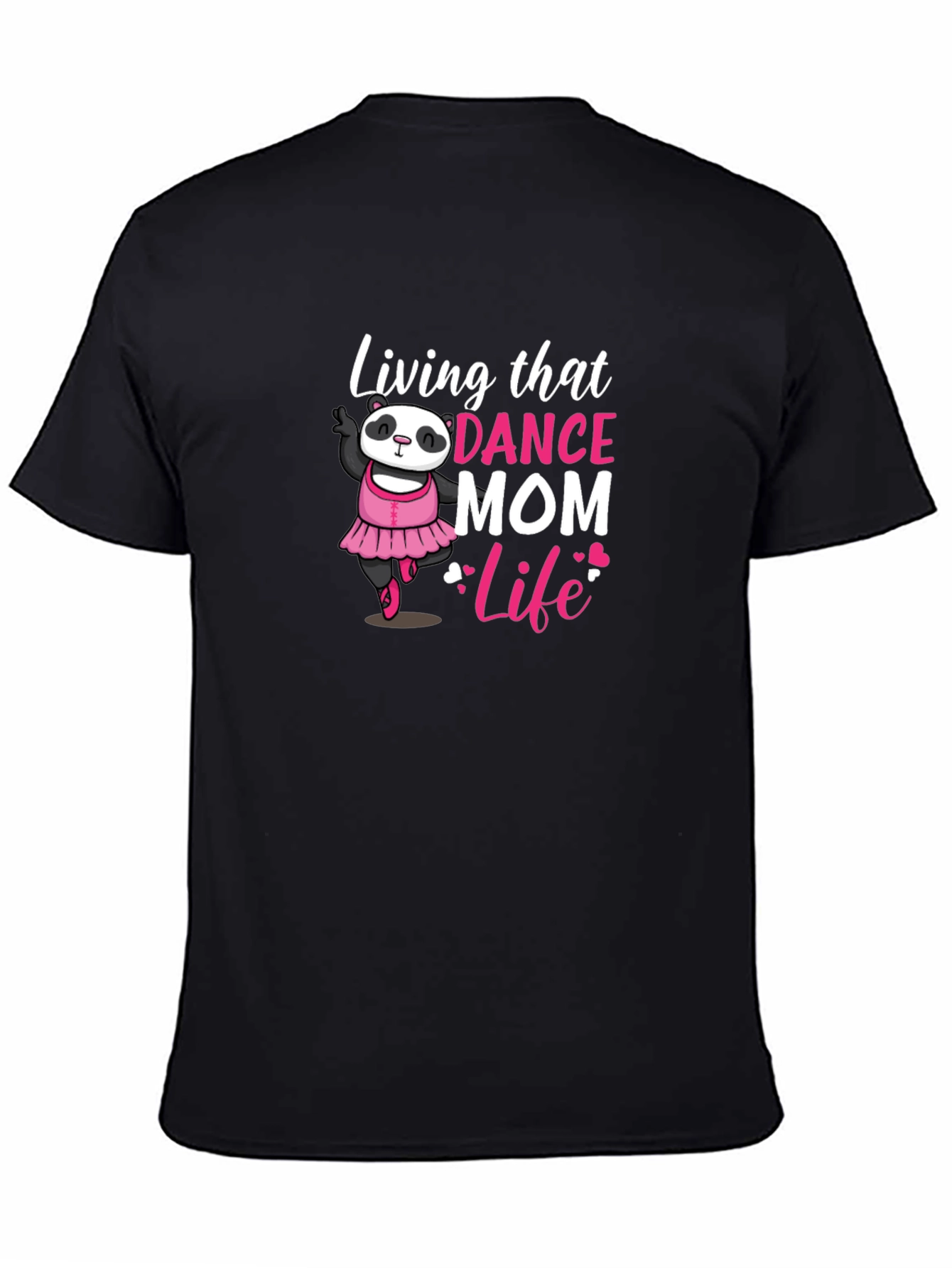 Black Dance Mom Life Panda Bear T-Shirt view 4