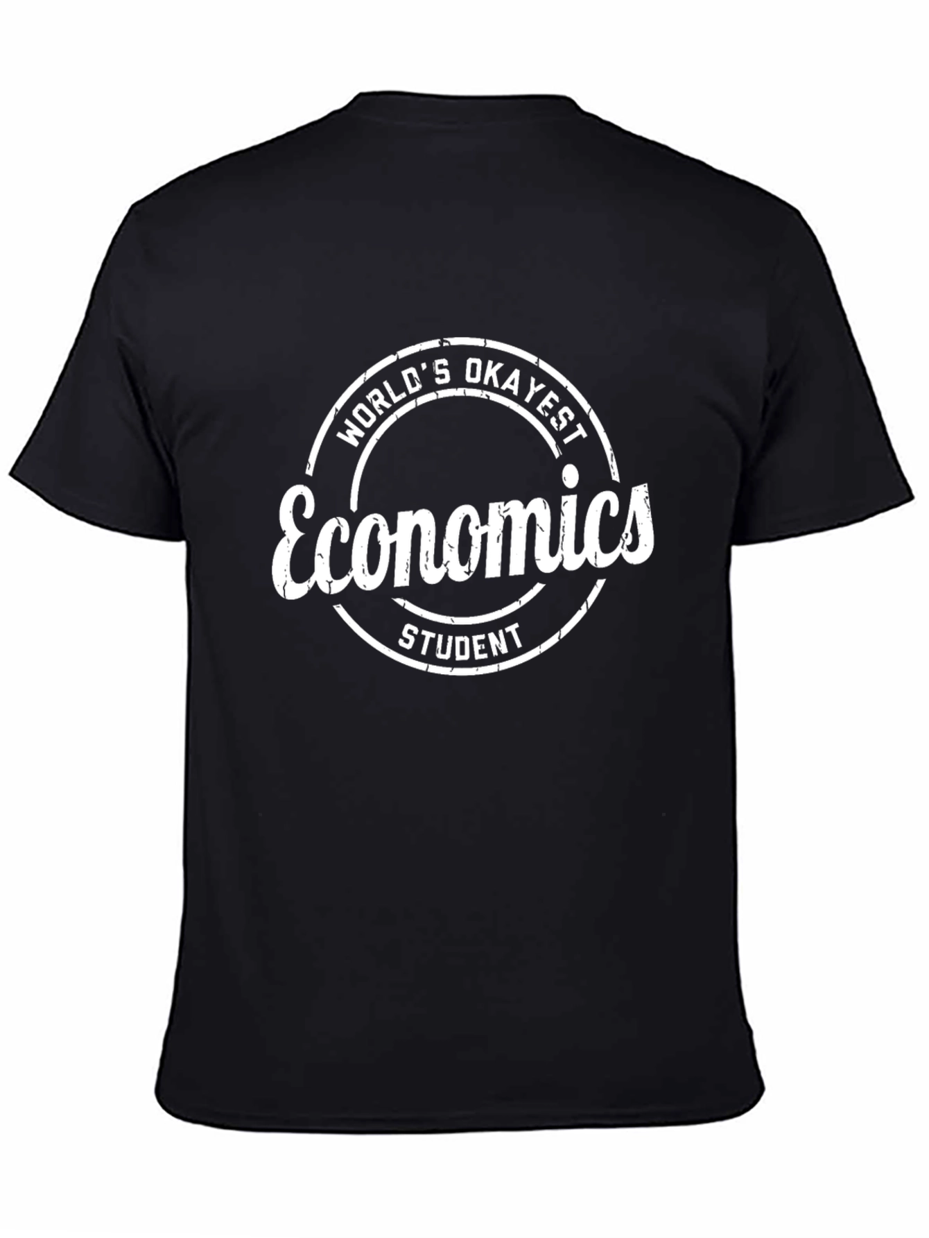 Black World's Okayest Economics Student Black T-Shirt view 4