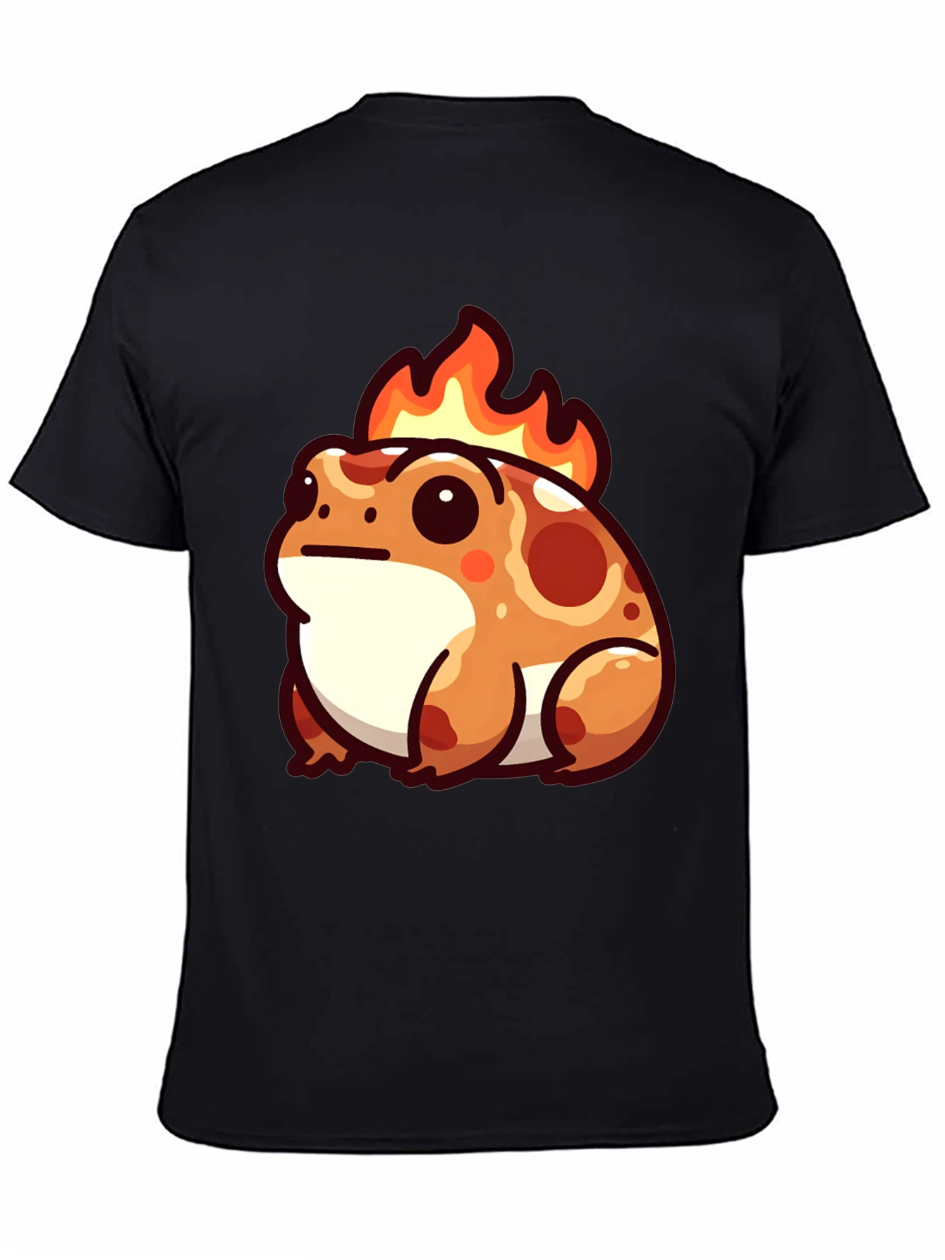 Black Flaming Frog T-Shirt - Fun Graphic Tee view 4