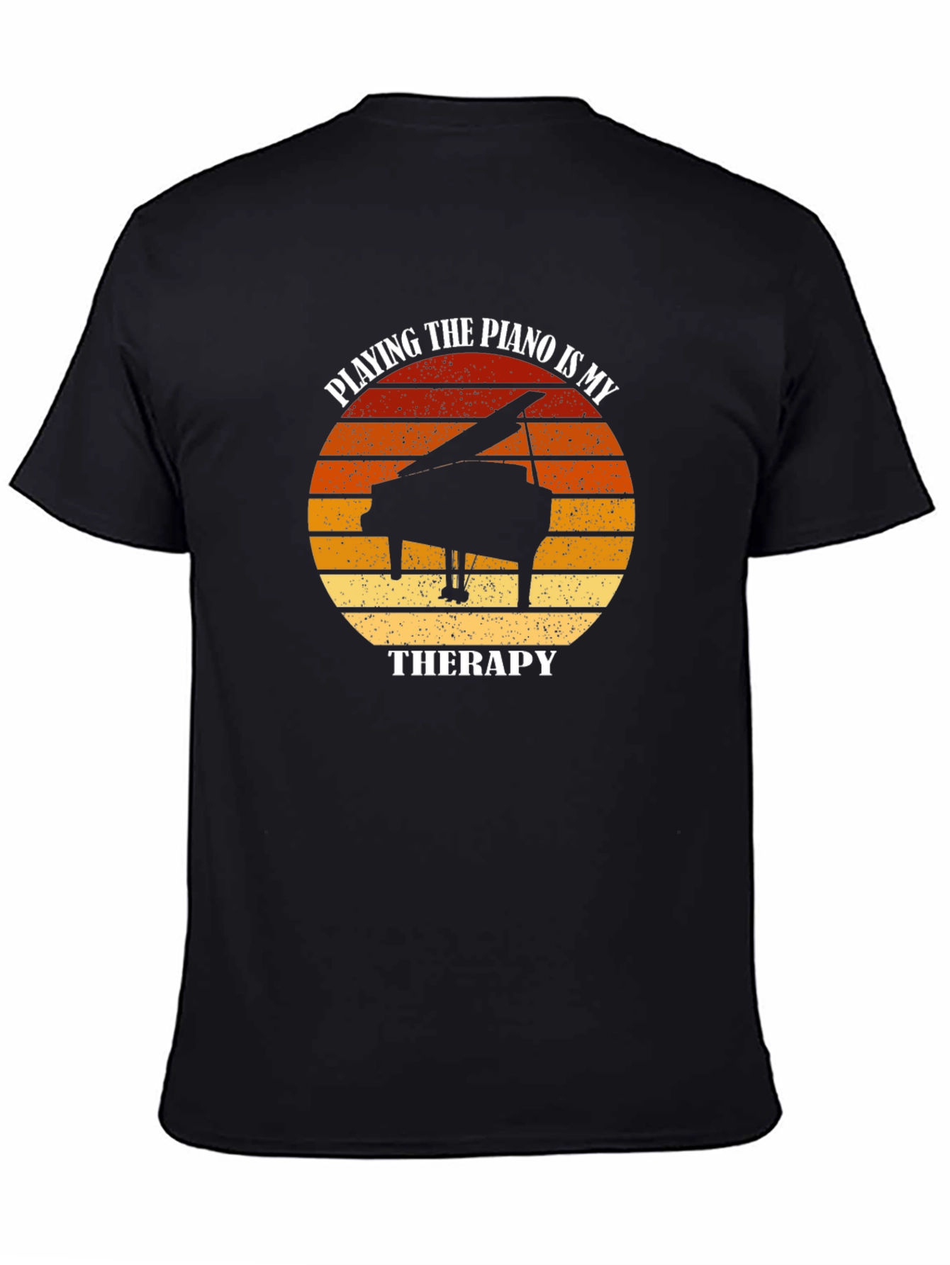Black Piano Therapy T-Shirt - Musician's Comfort view 4