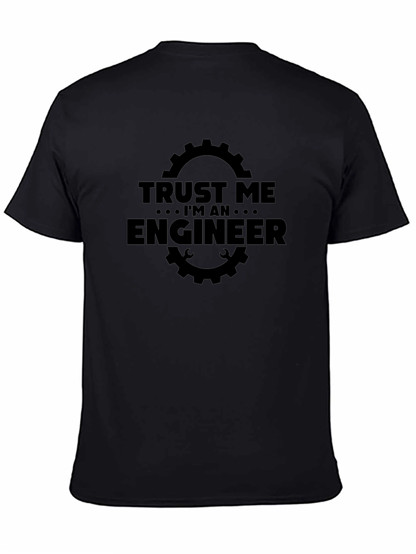 Black Trust Me I'm An Engineer Black T-Shirt view 4