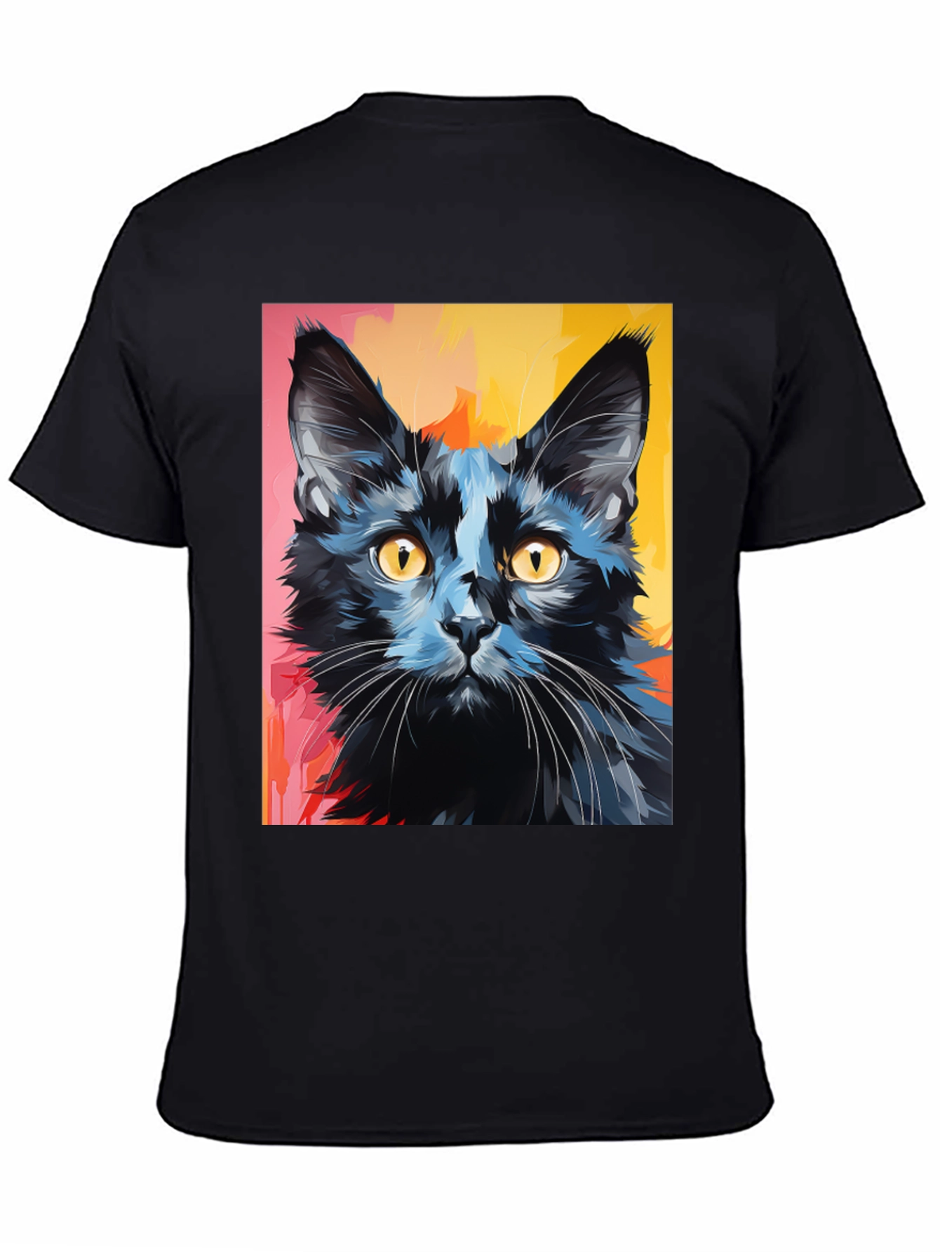 Black Black Cat Graphic Tee - Stylish Men's T-Shirt view 4