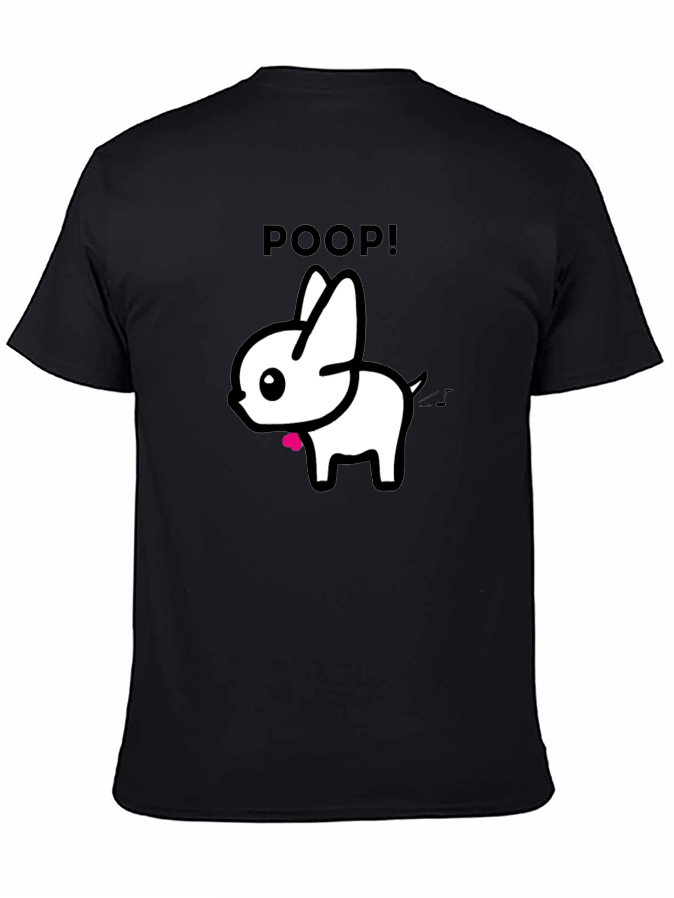 Black Funny Poop Dog Black Graphic T-Shirt view 4