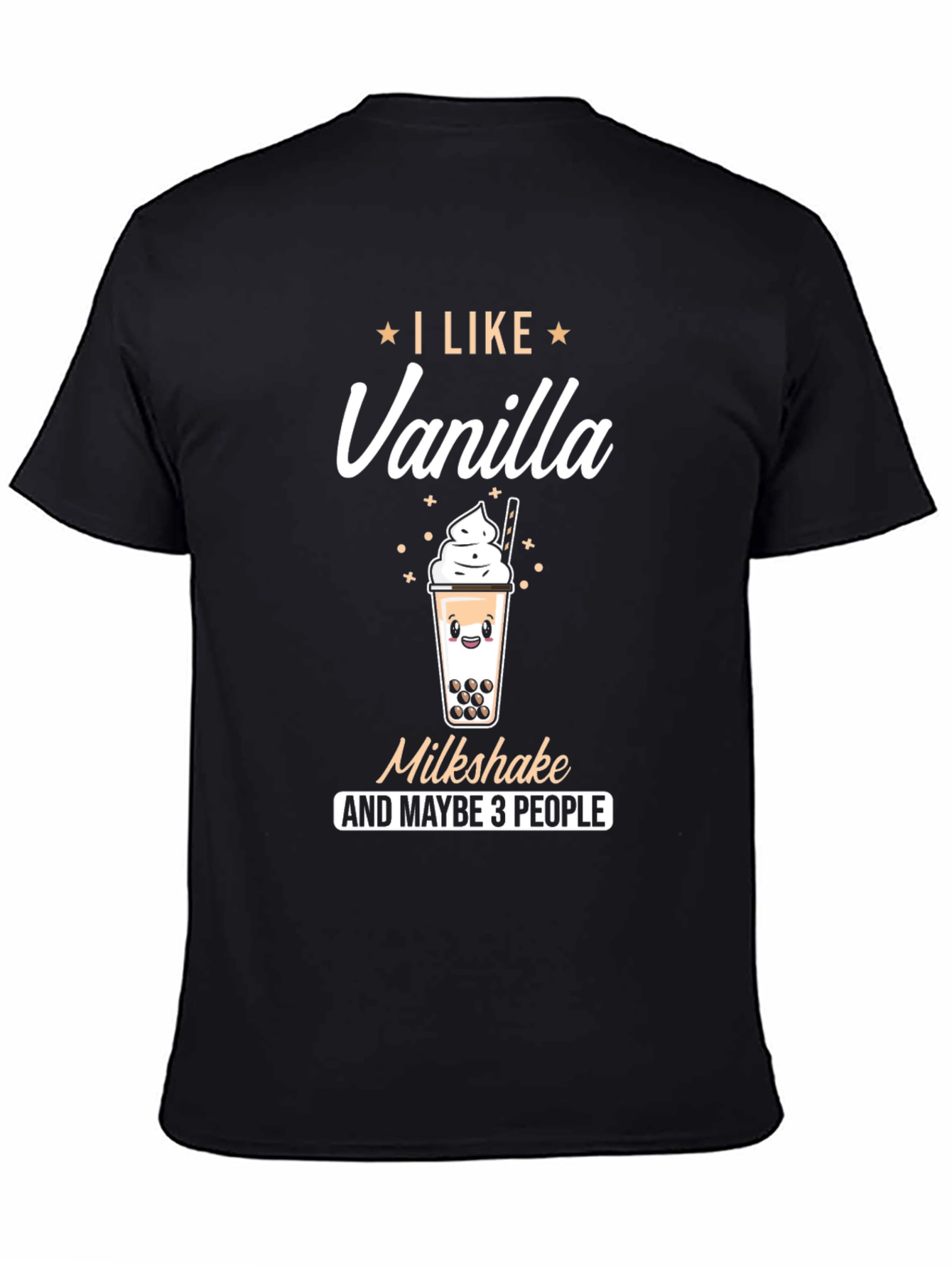 Black I Like Vanilla Milkshake T-Shirt view 4