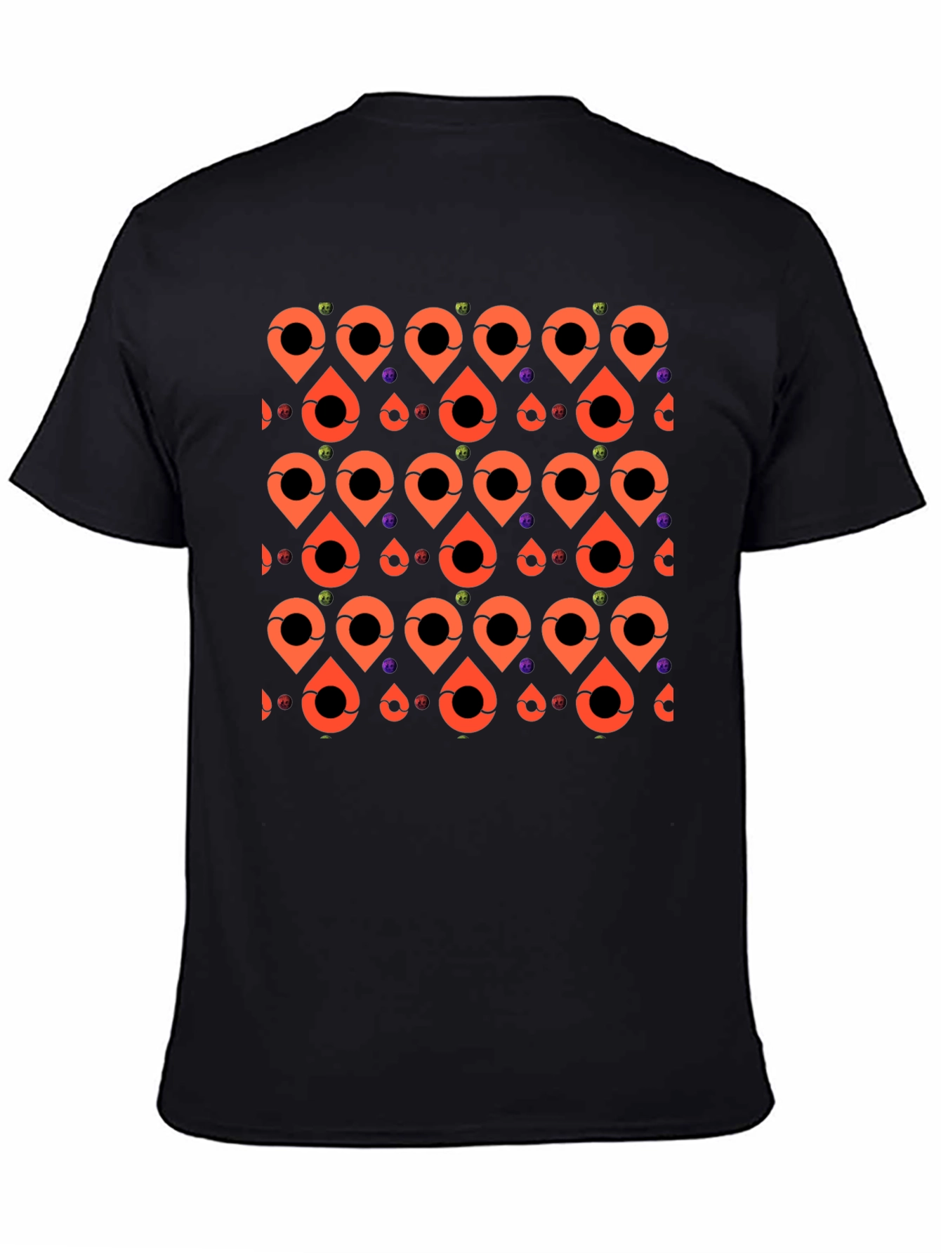 Black Patterned Graphic Tee - Black view 4