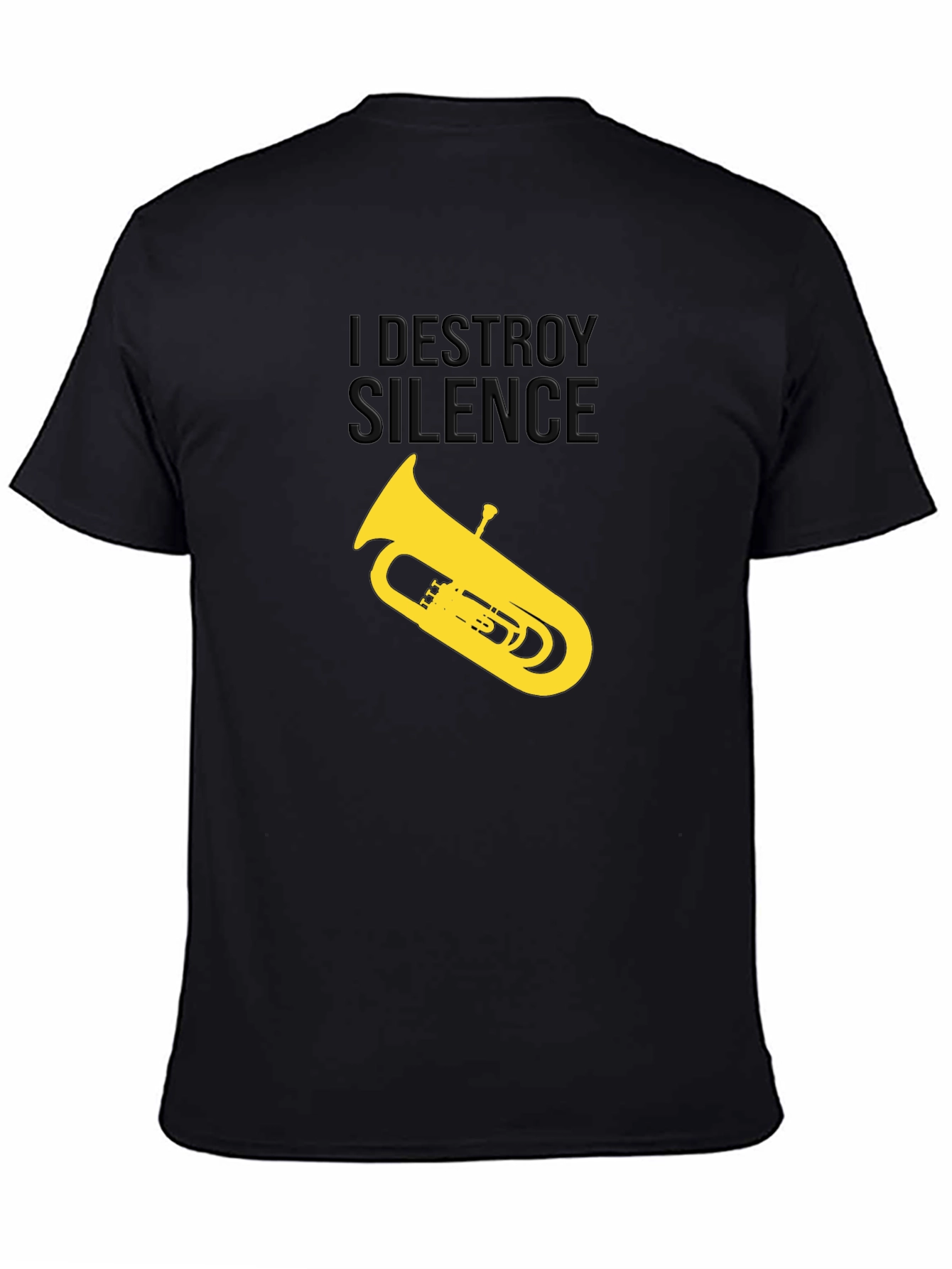 Black I Destroy Silence Tuba Graphic Tee view 4