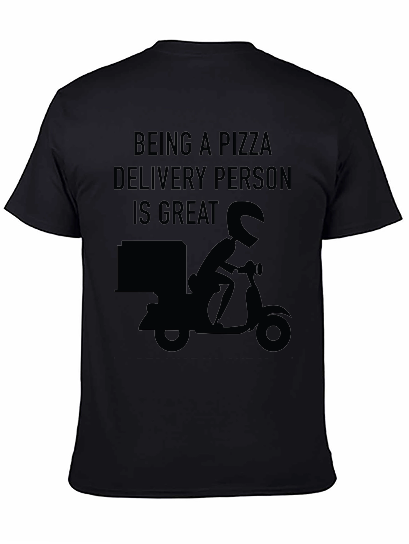 Black Pizza Delivery T-Shirt - Great Food Service Apparel view 4