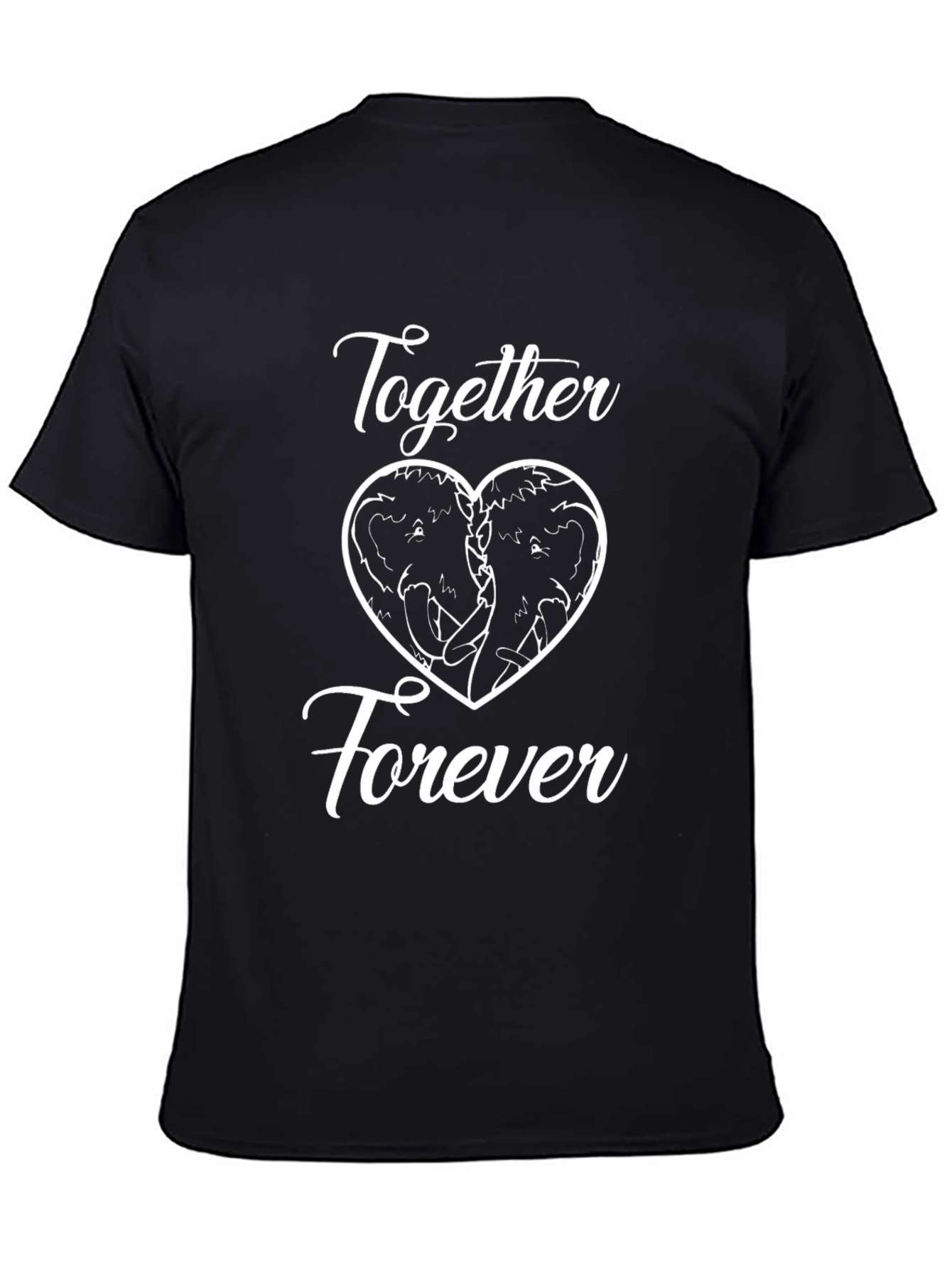 Black Together Forever Elephant Heart Graphic Tee view 4