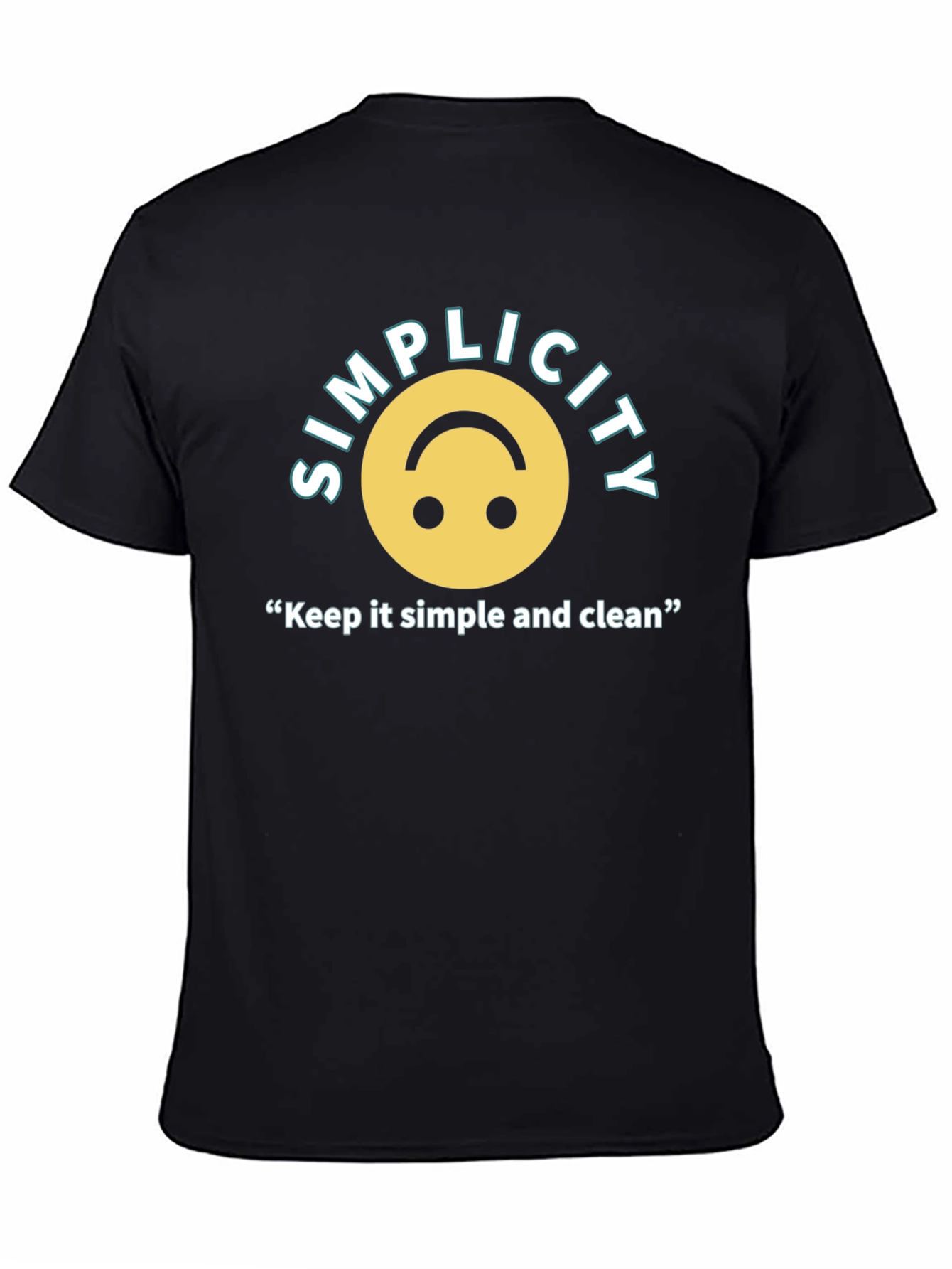 Black Simplicity T-Shirt: Keep it Simple & Clean - Unisex Cotton Tee view 4