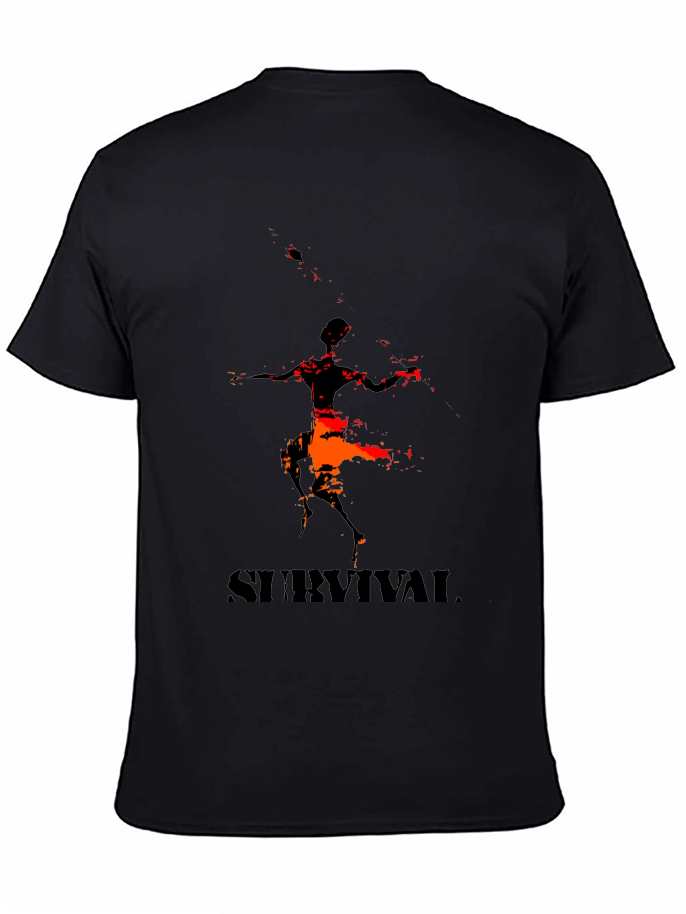 Black Survival Graphic Tee - Men's Black T-Shirt view 4