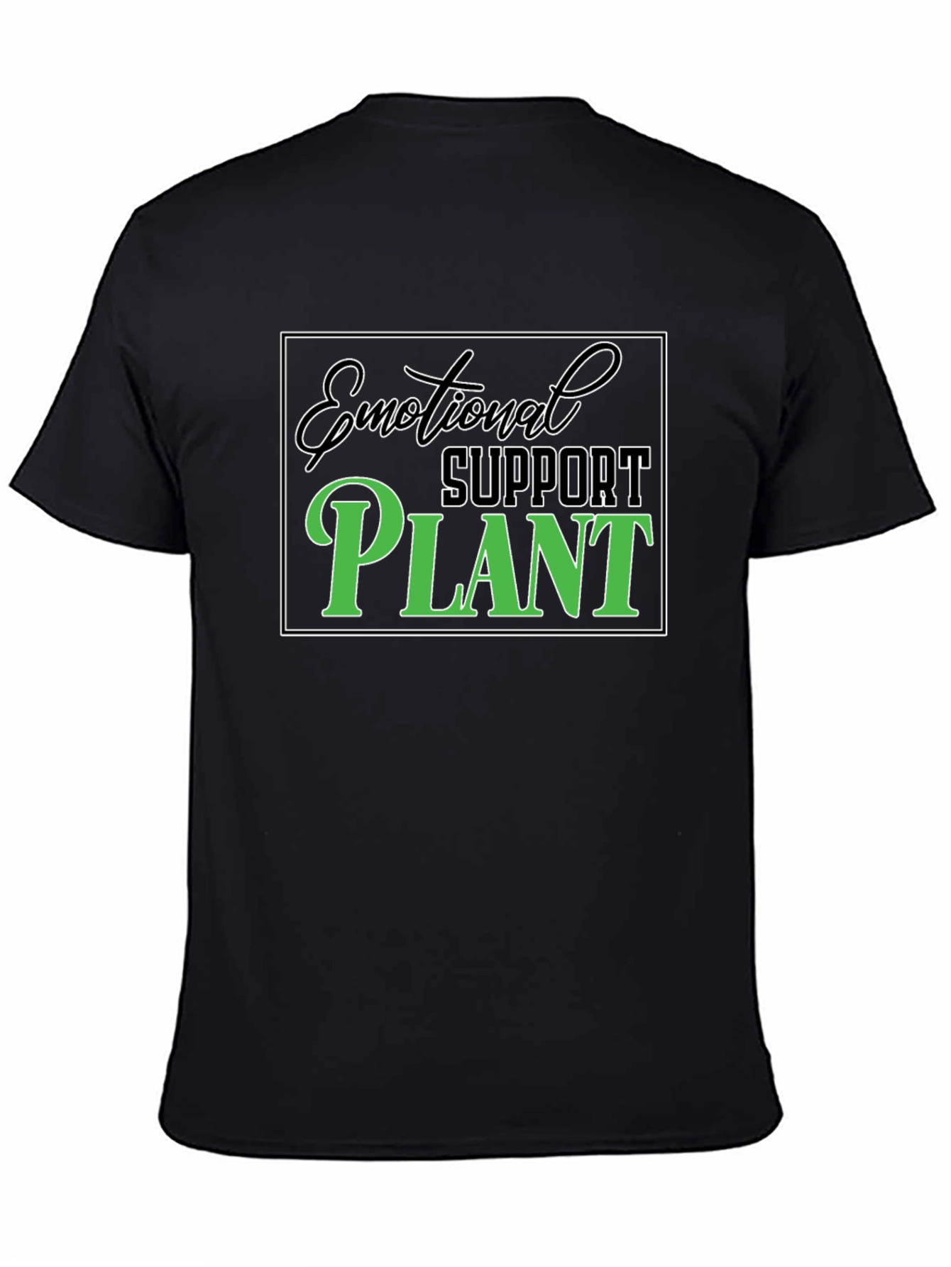 Black Emotional Support Plant Graphic T-Shirt view 4