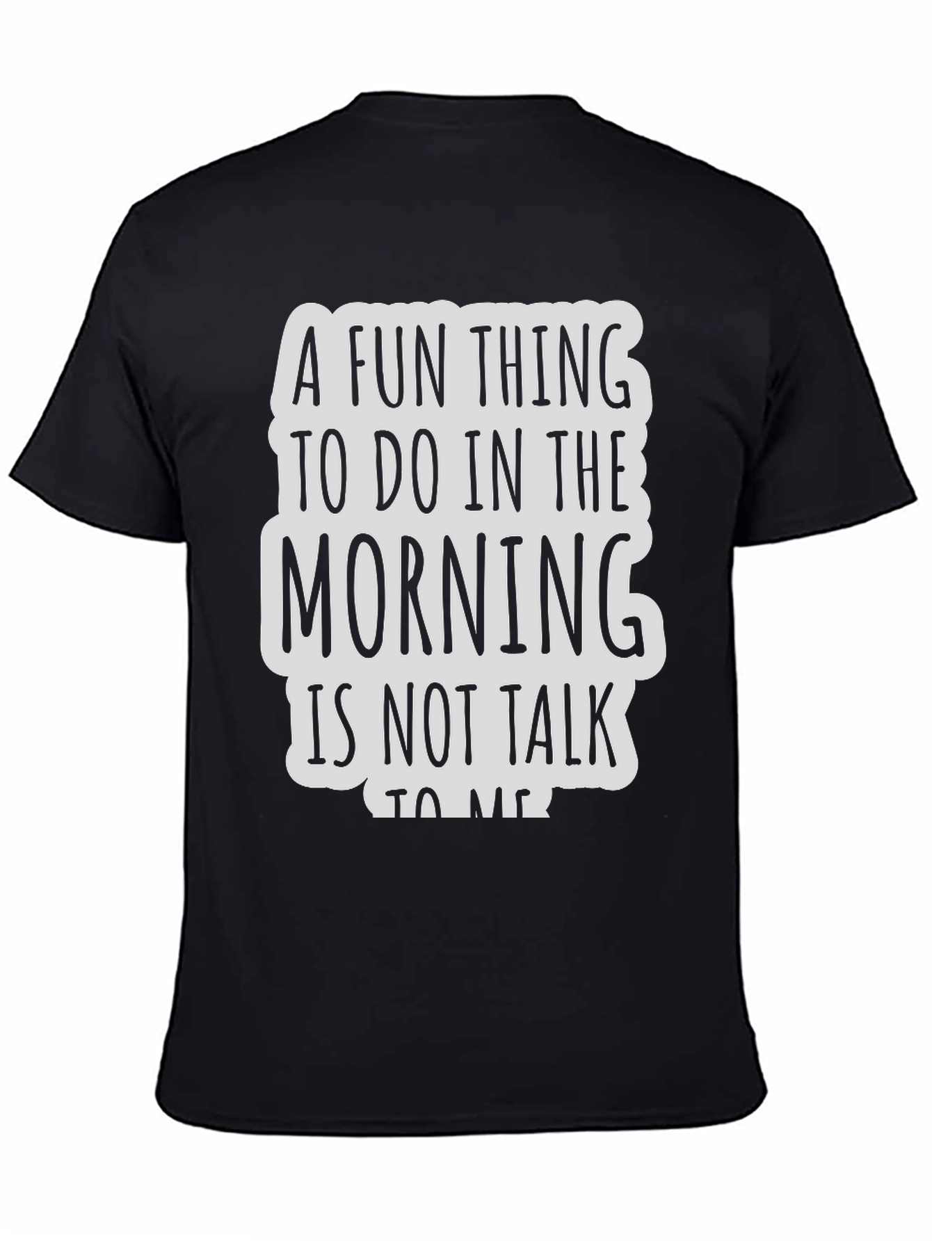Black Funny Morning Introvert Graphic Tee - Black view 4