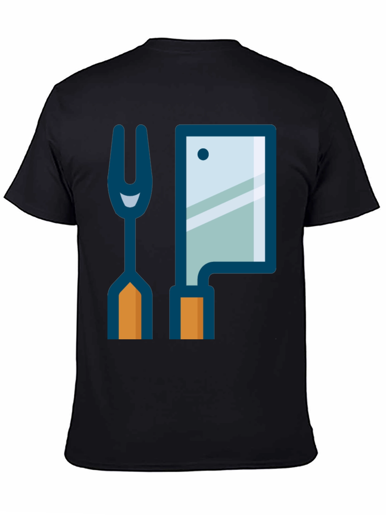 Black Butcher Fork & Cleaver Graphic Tee - Black view 4