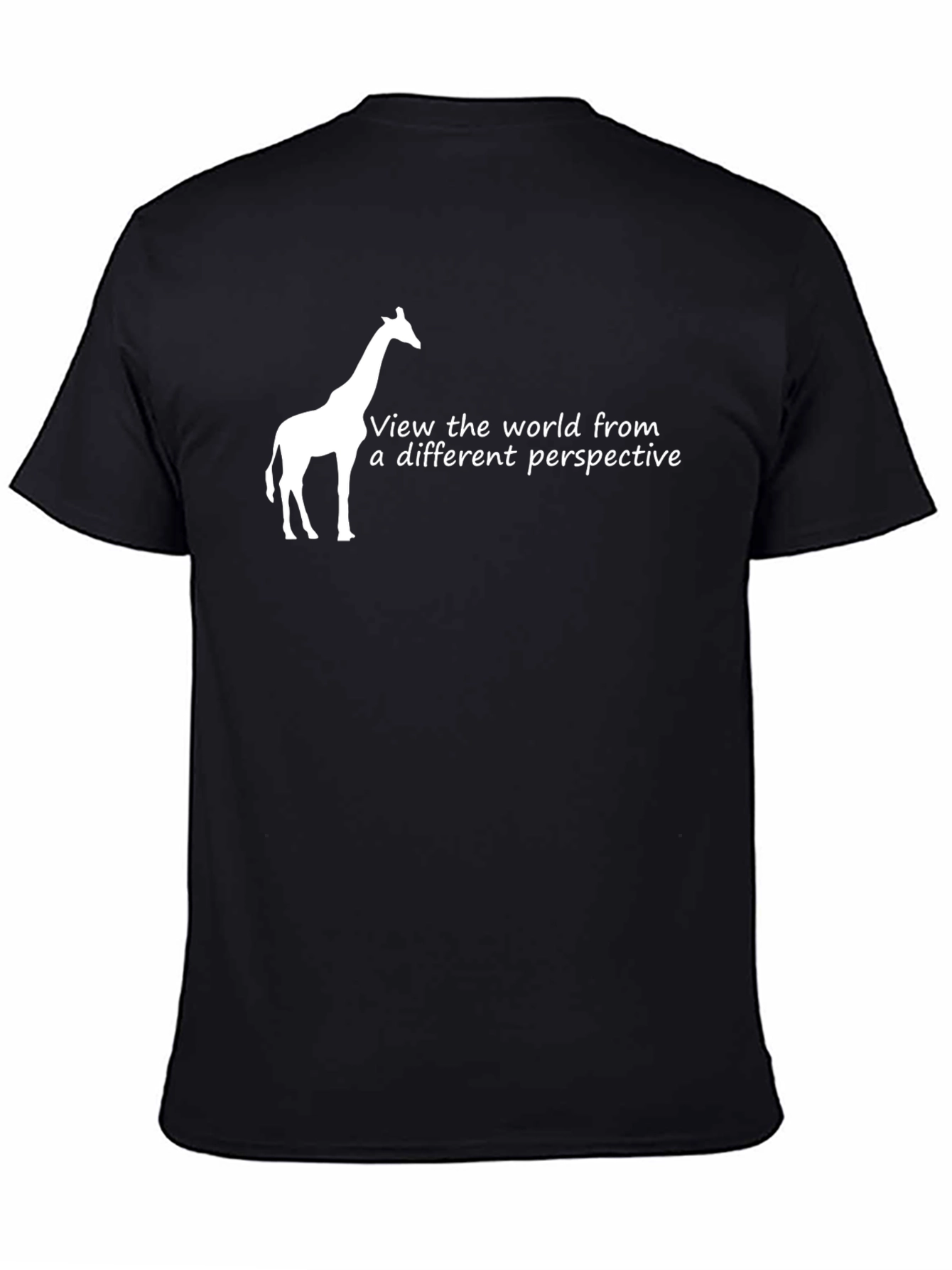 Black Unique Giraffe T-Shirt: View the World Differently view 4