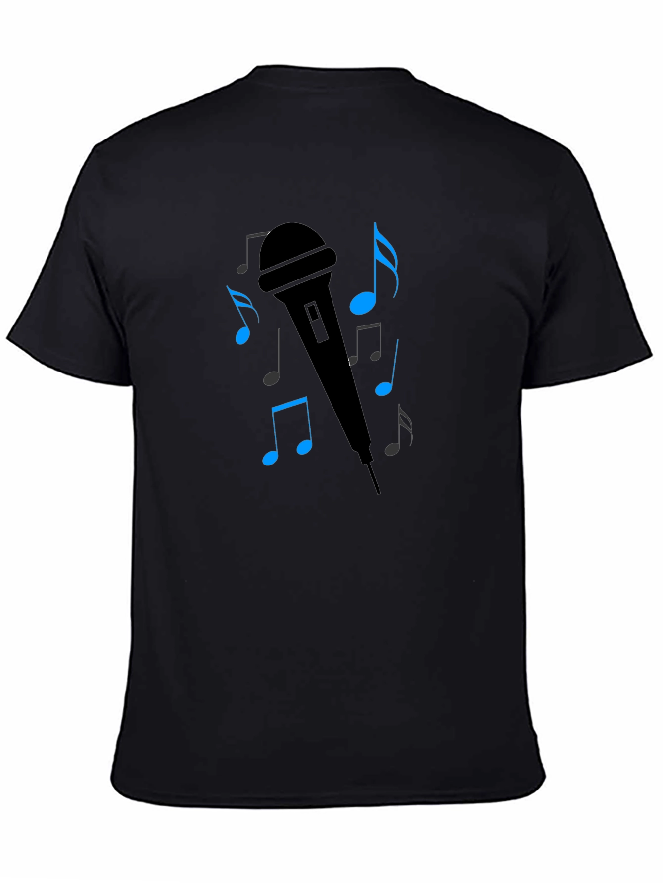Black Singer's Mic Graphic Tee - Black T-Shirt view 4