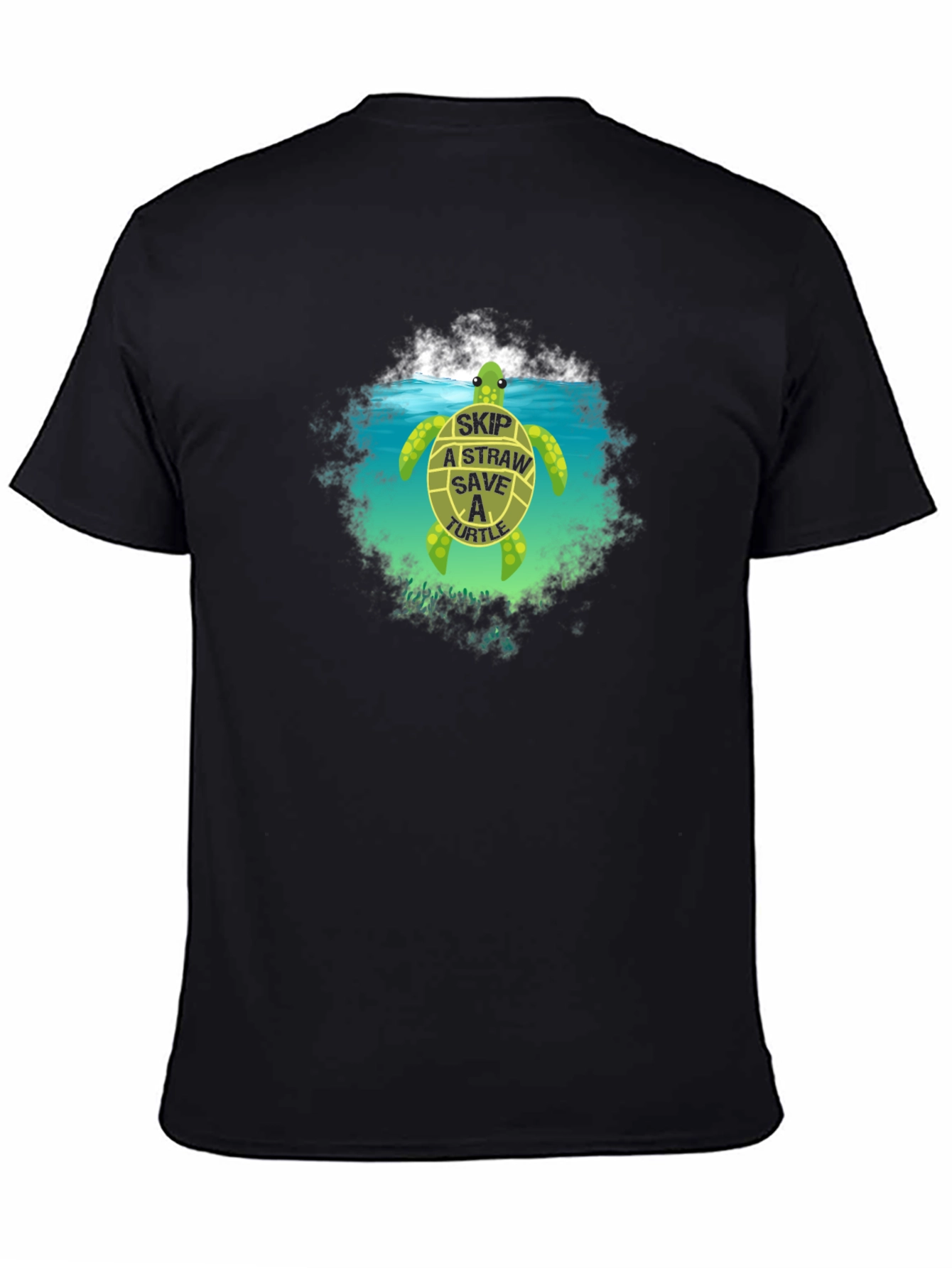 Black Save the Turtles Graphic Tee view 4