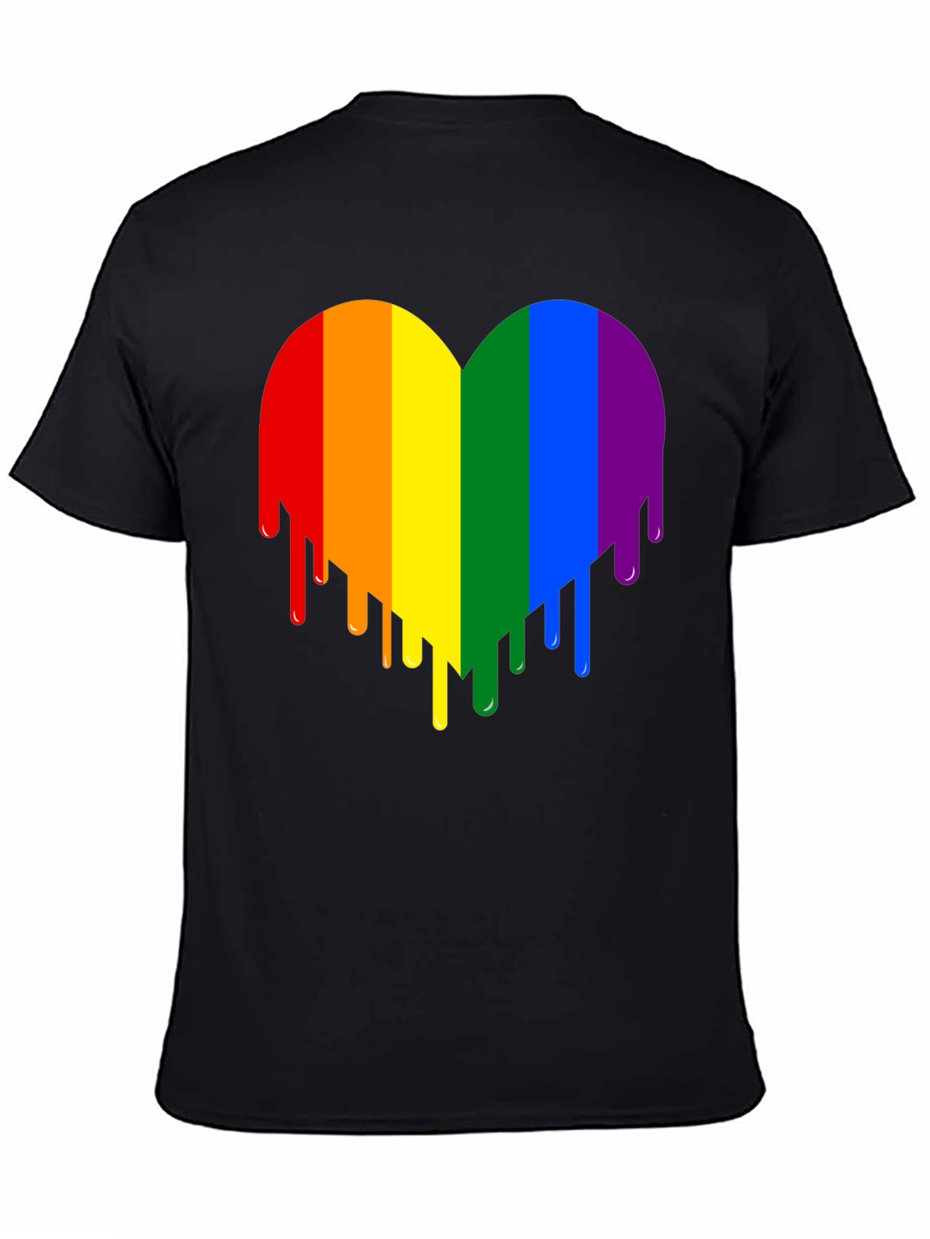 Black Rainbow Heart Drip Graphic Tee view 4