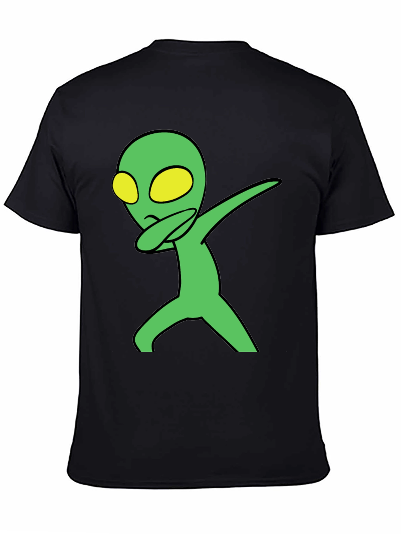 Black Alien Dab Graphic T-Shirt - Black Cotton Blend view 4
