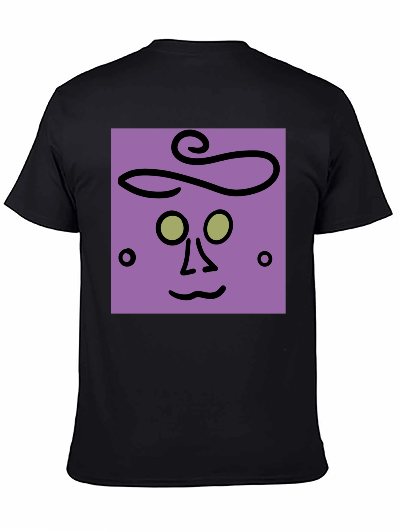 Black Abstract Face Graphic Tee - Unisex Black T-Shirt view 4