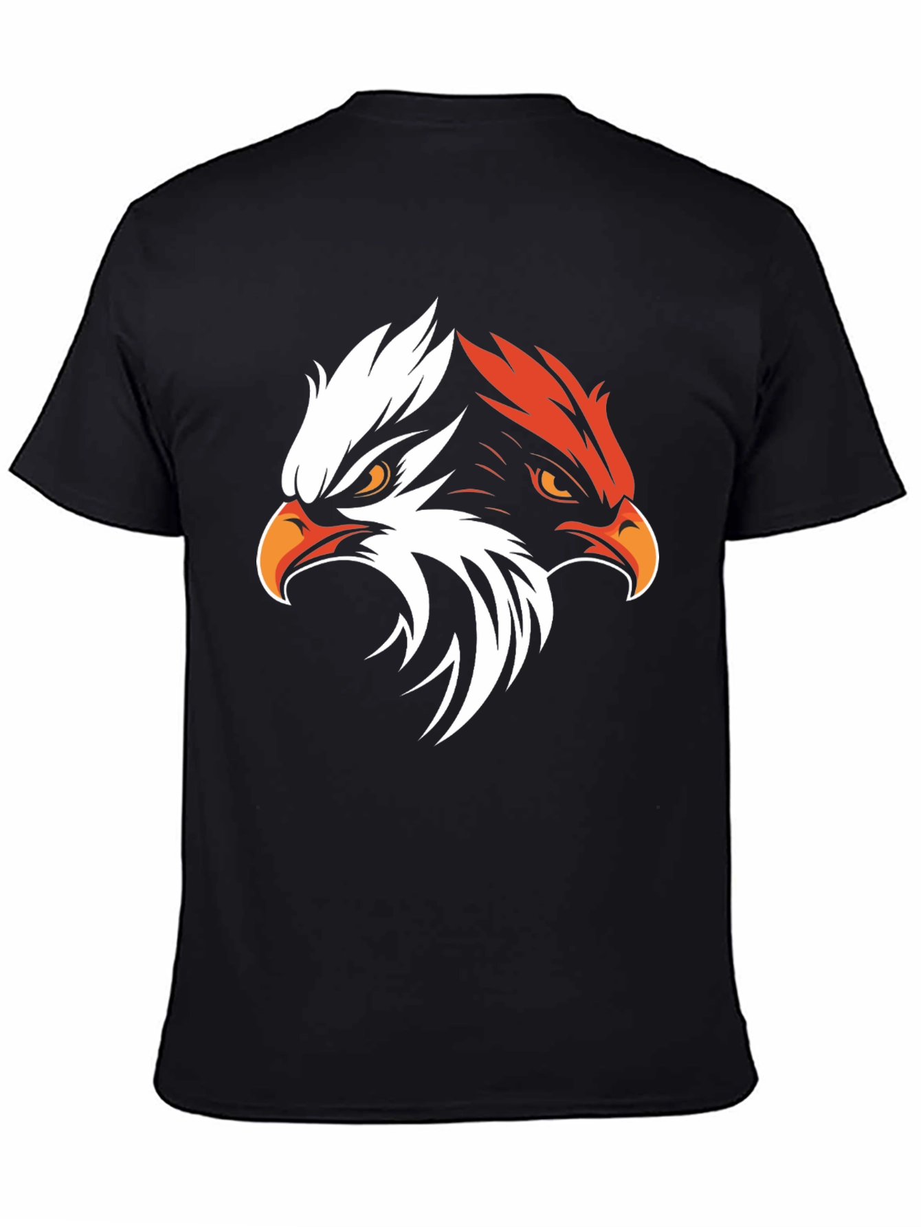 Black Bold Eagle Graphic Tee - Black Cotton Blend view 4