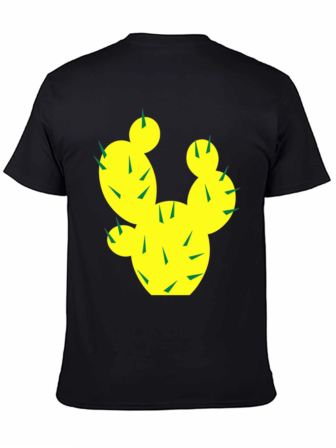 Black Cactus Graphic Tee - Trendy Black Cotton T-Shirt view 4