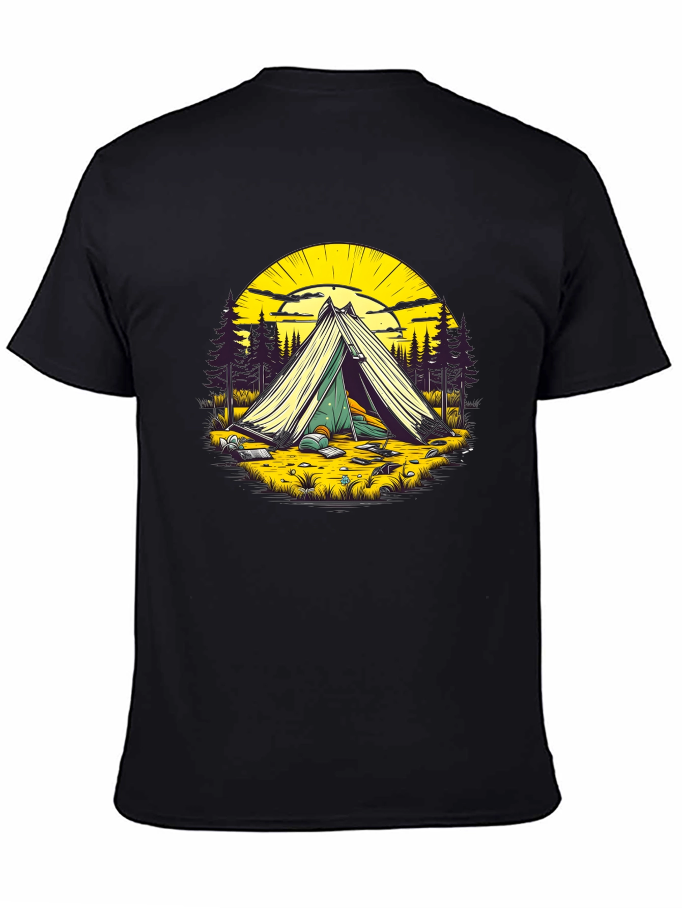 Black Camping Adventure T-Shirt - Nature Lover Apparel view 4