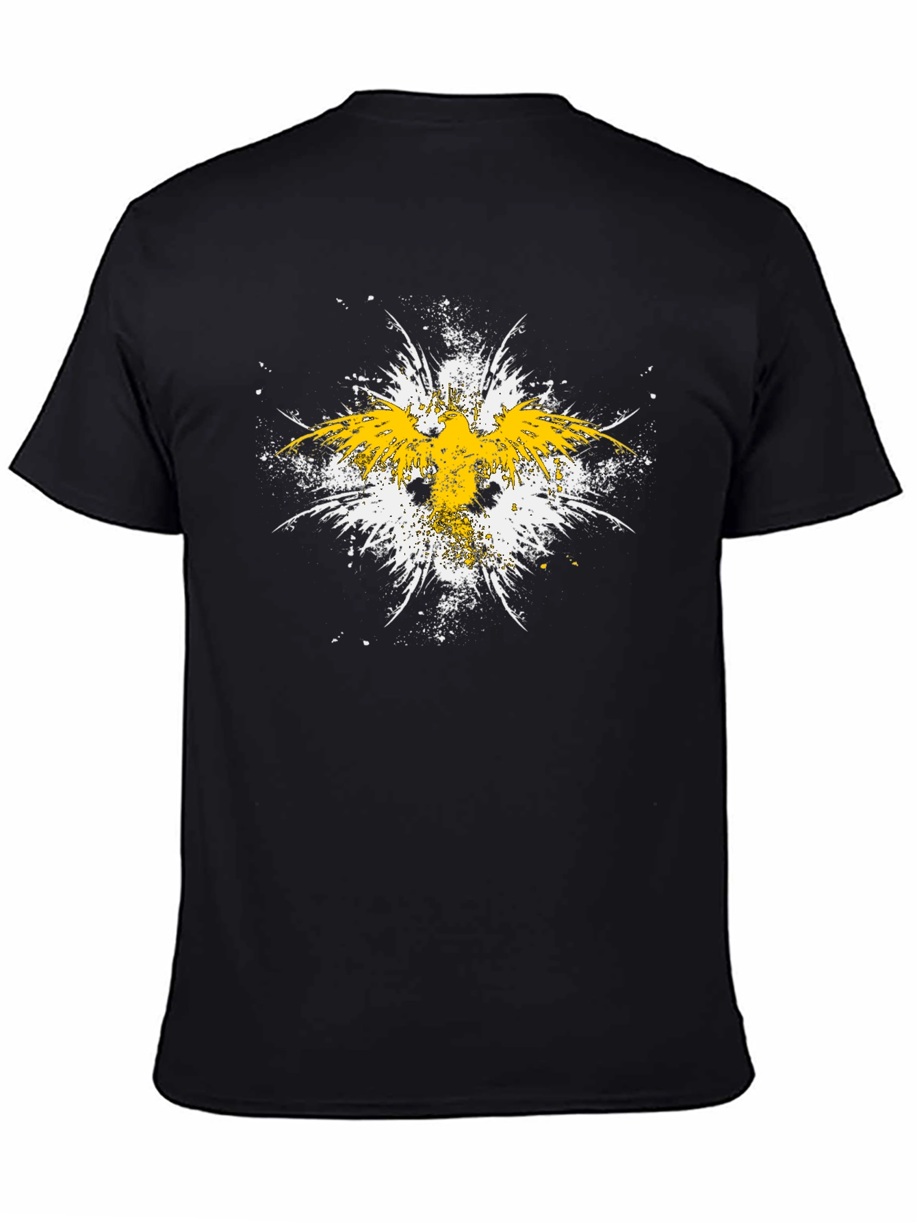 Black Abstract Eagle Graphic Black T-Shirt view 4