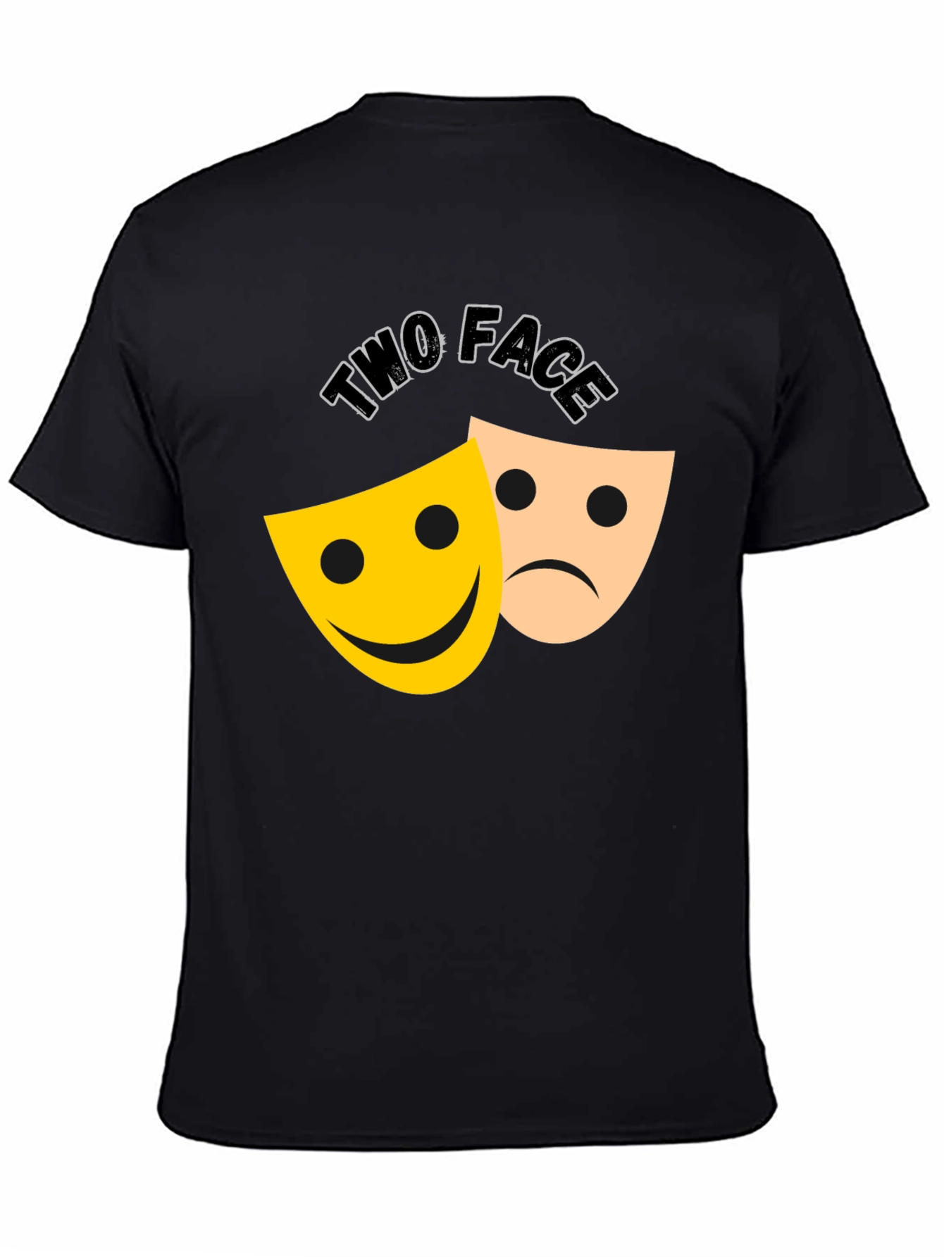 Black Two Face Graphic Tee - Black view 4