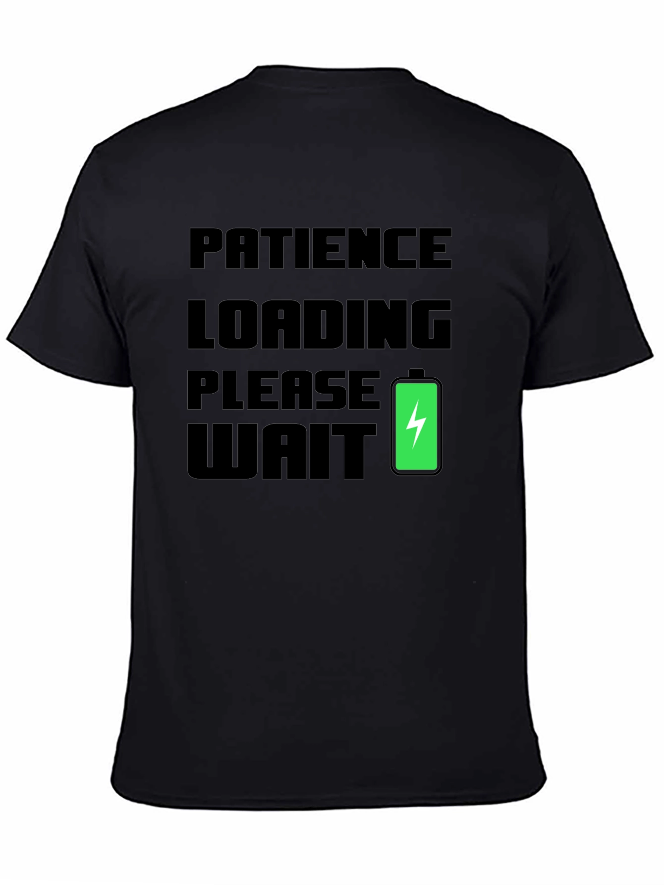 Black Patience Loading Funny Graphic Tee view 4