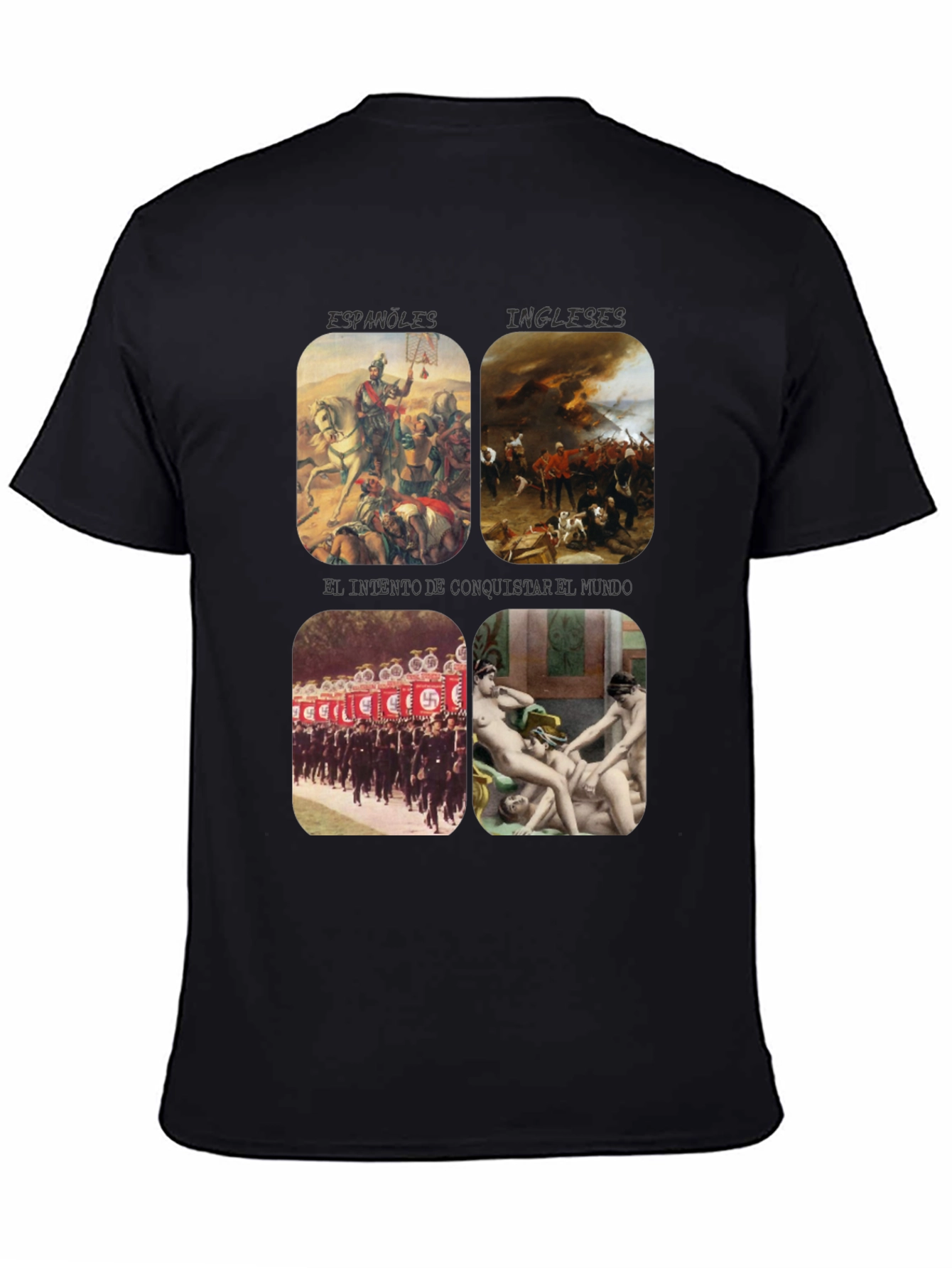 Black Controversial Graphic Print T-Shirt view 4