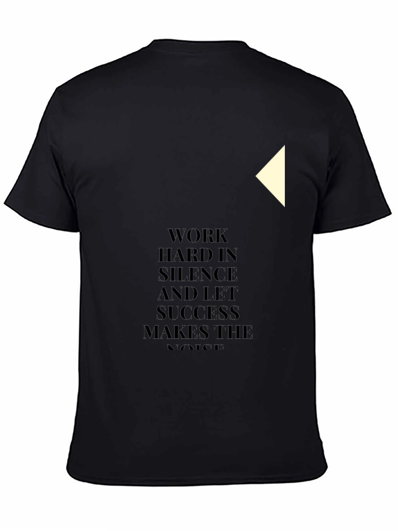 Black Motivational Black T-Shirt - Work Hard in Silence view 4
