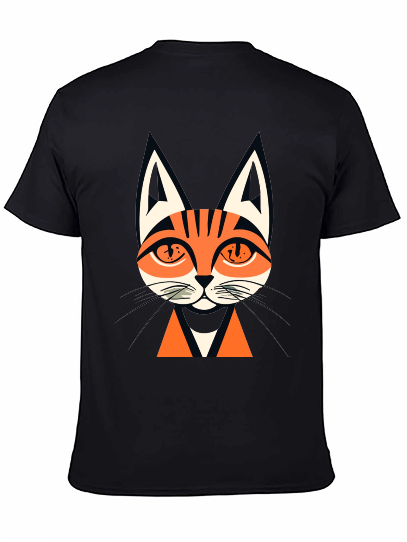 Black Men's Black Cat Graphic Tee view 4
