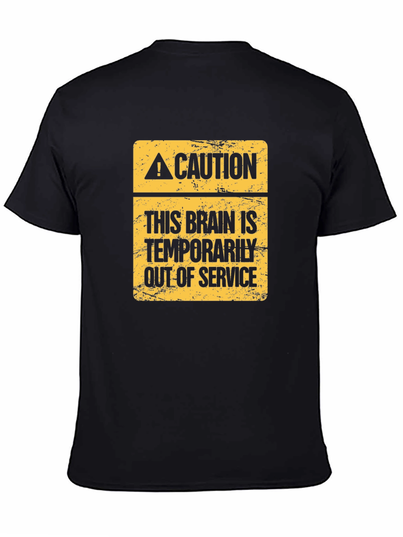 Black Caution: Brain Out of Service Funny T-Shirt view 4