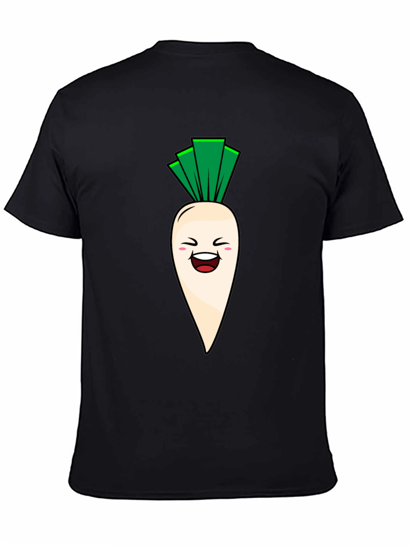 Black Funny Radish Graphic T-Shirt - Unisex view 4