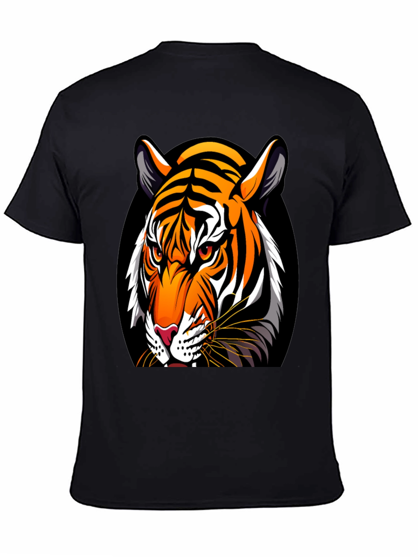 Black Bold Tiger Graphic Tee - Premium Black Cotton view 4