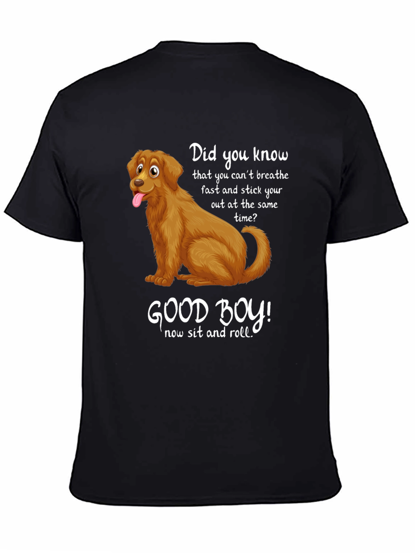 Black Funny Dog T-Shirt: Good Boy Design view 4