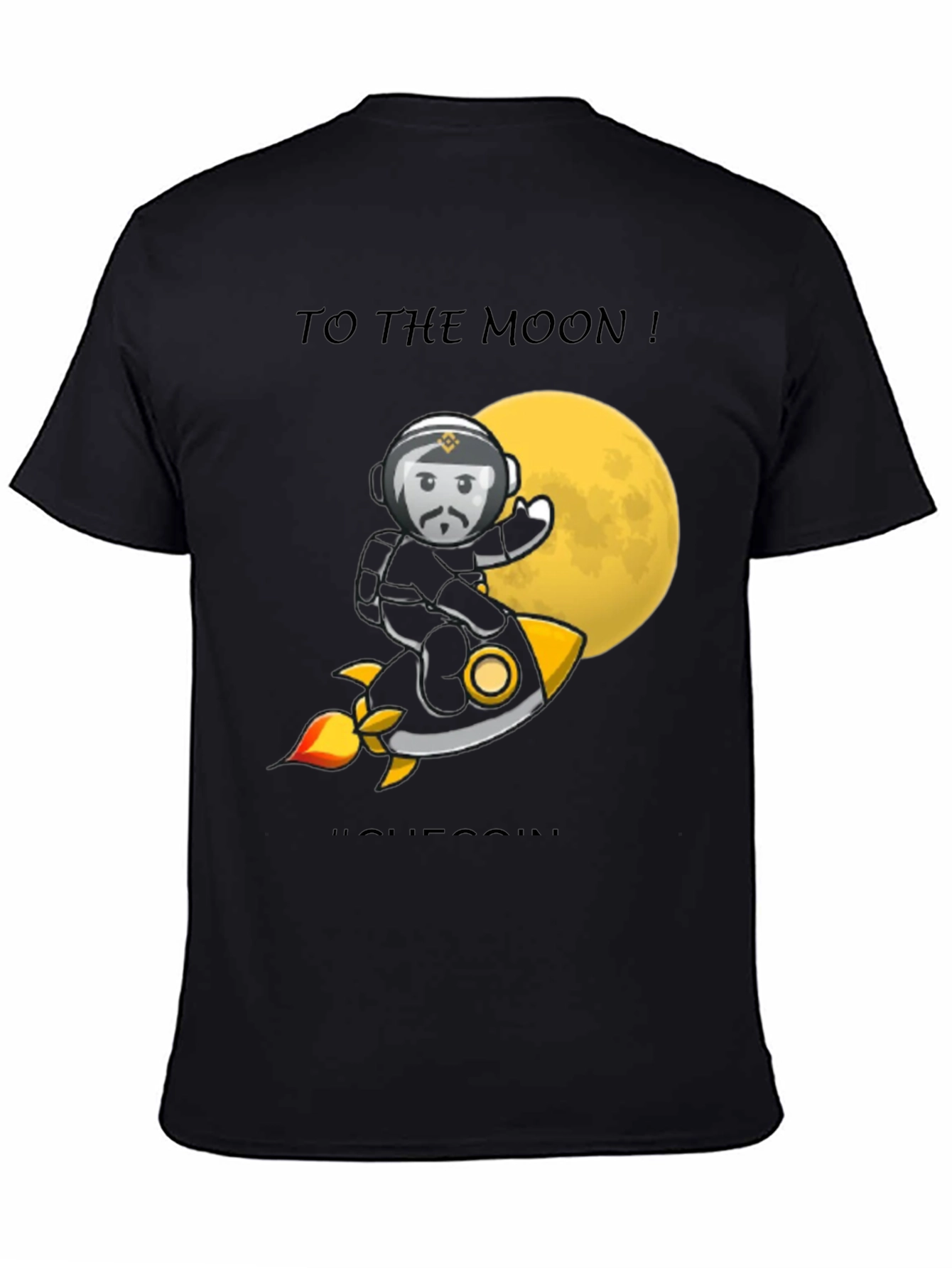 Black To the Moon T-Shirt | Crypto Tee | Black view 4