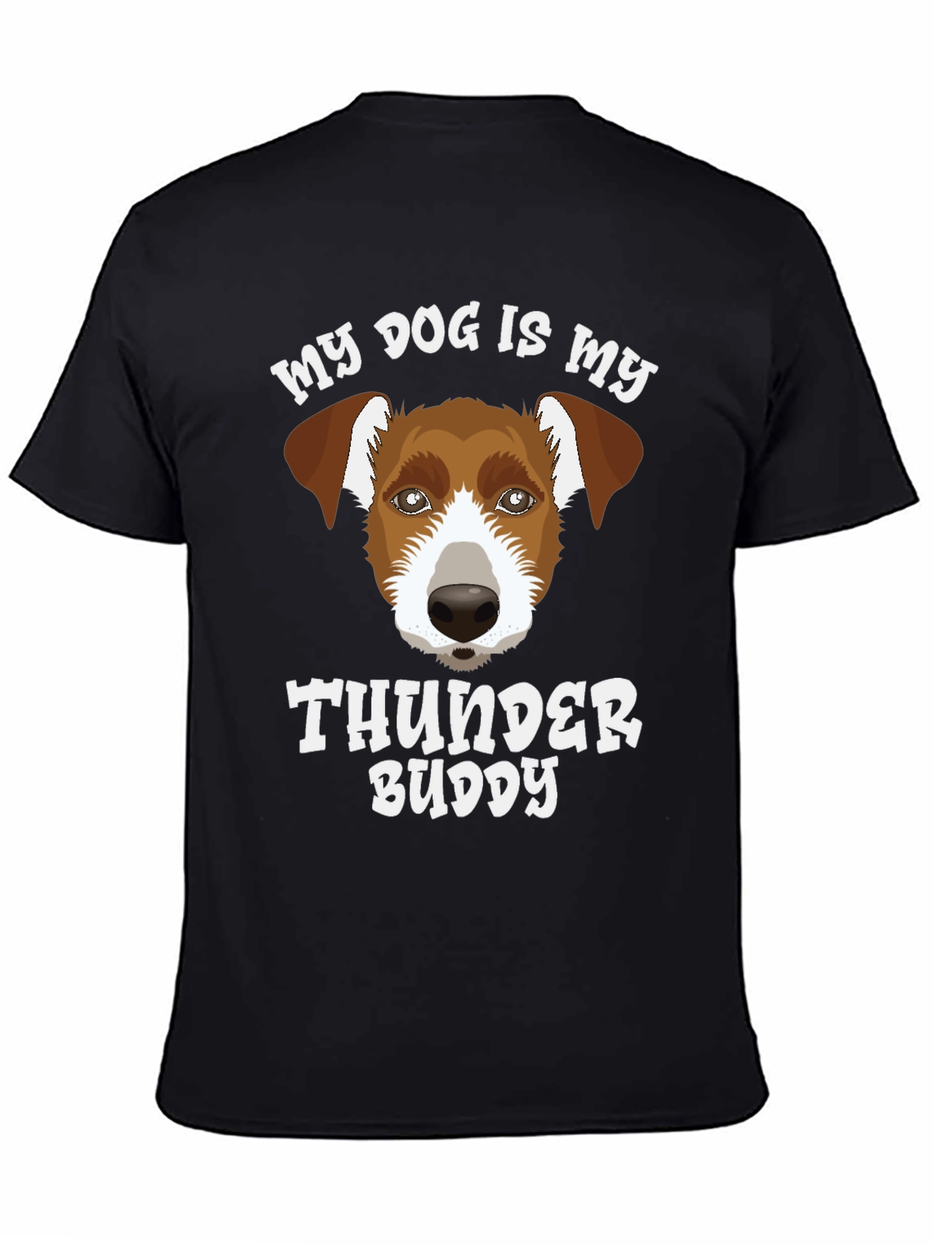 Black Dog Lover T-Shirt - My Dog Is My Thunder Buddy view 4