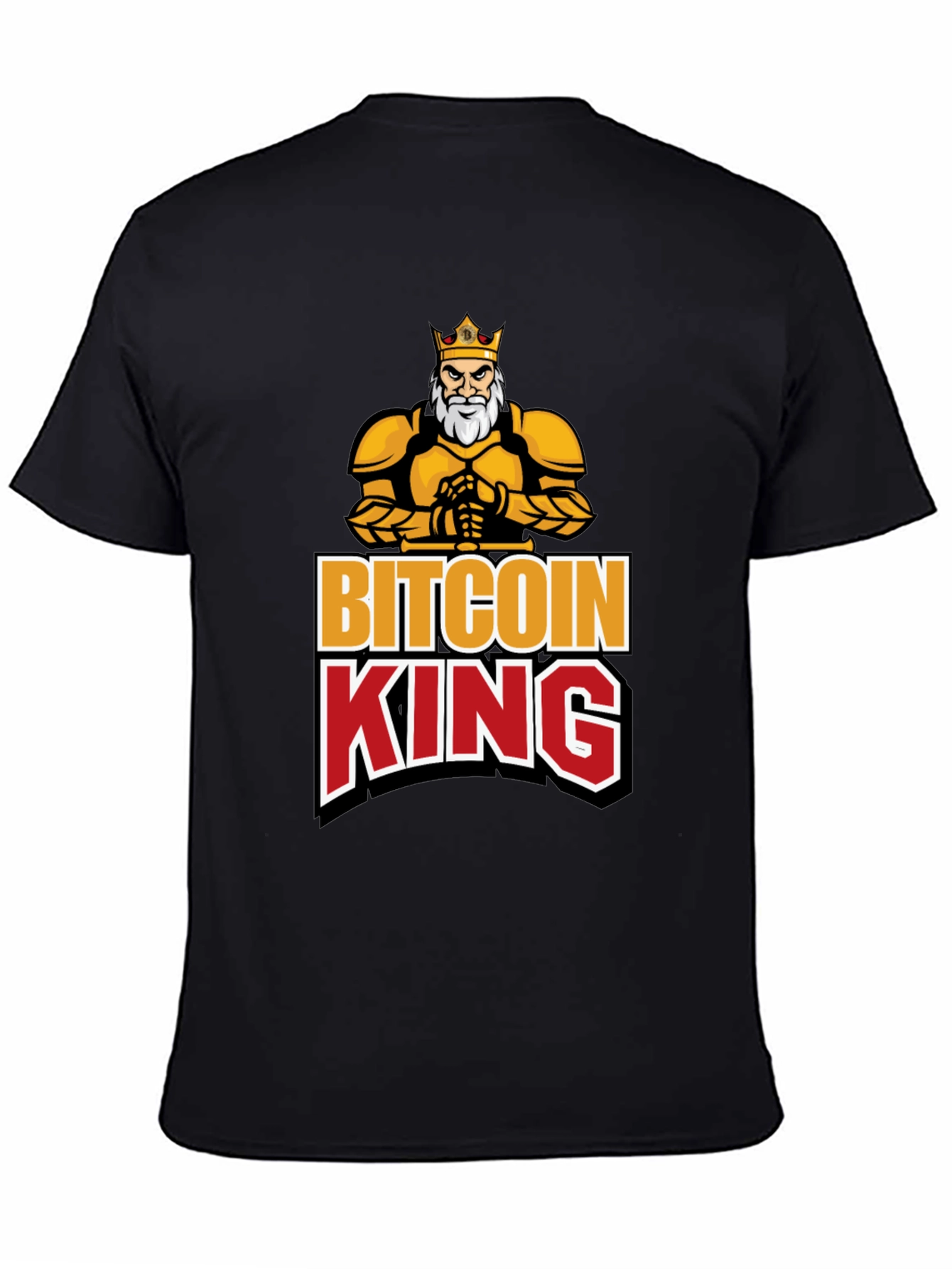 Black Bitcoin King Black Graphic T-Shirt view 4