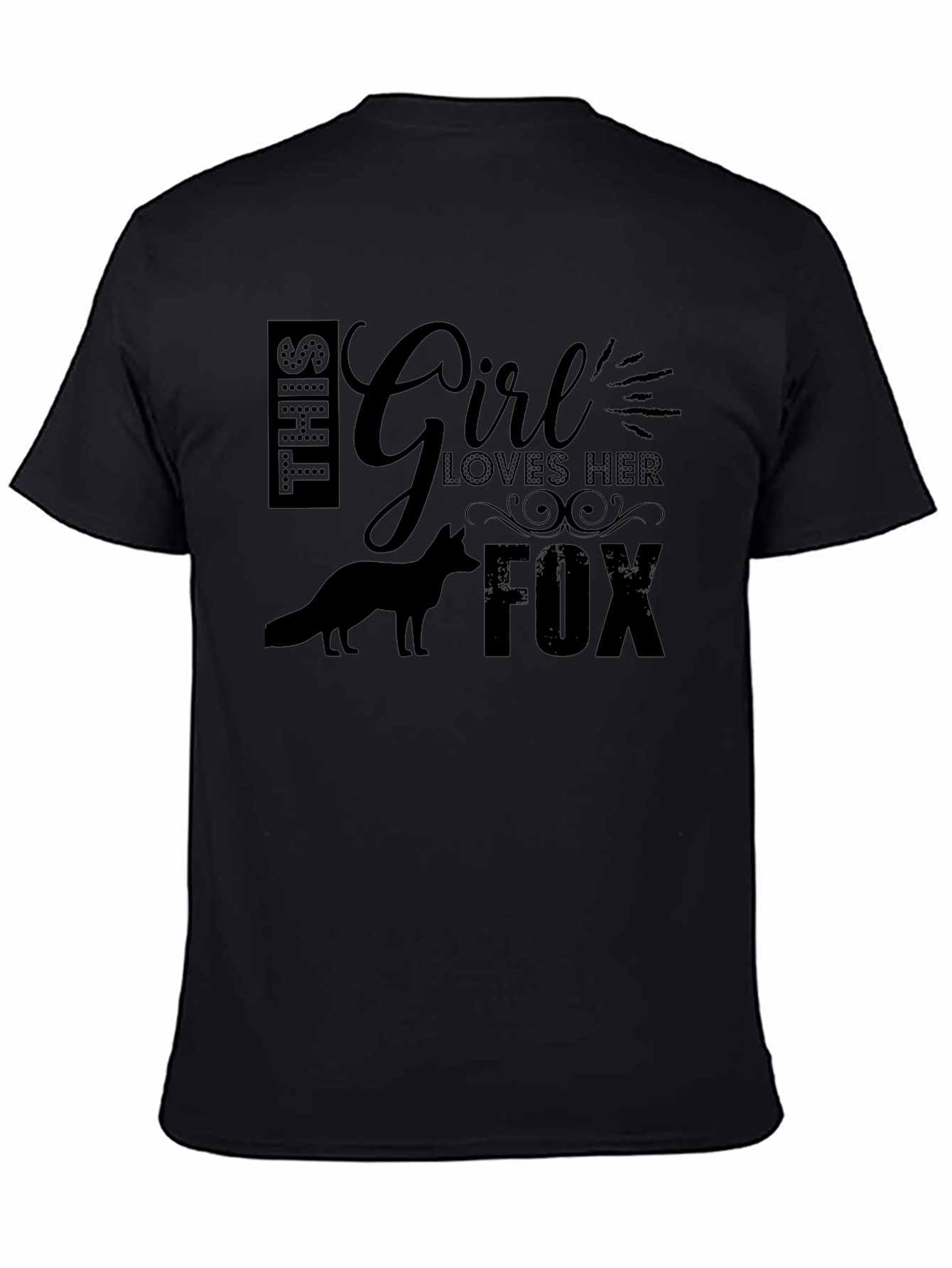 Black Girl Loves Her Fox Black T-Shirt view 4