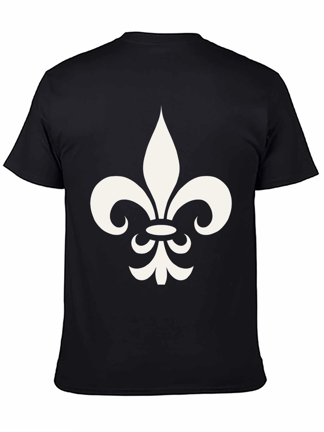 Black Fleur-de-lis Graphic Print Black T-Shirt view 4